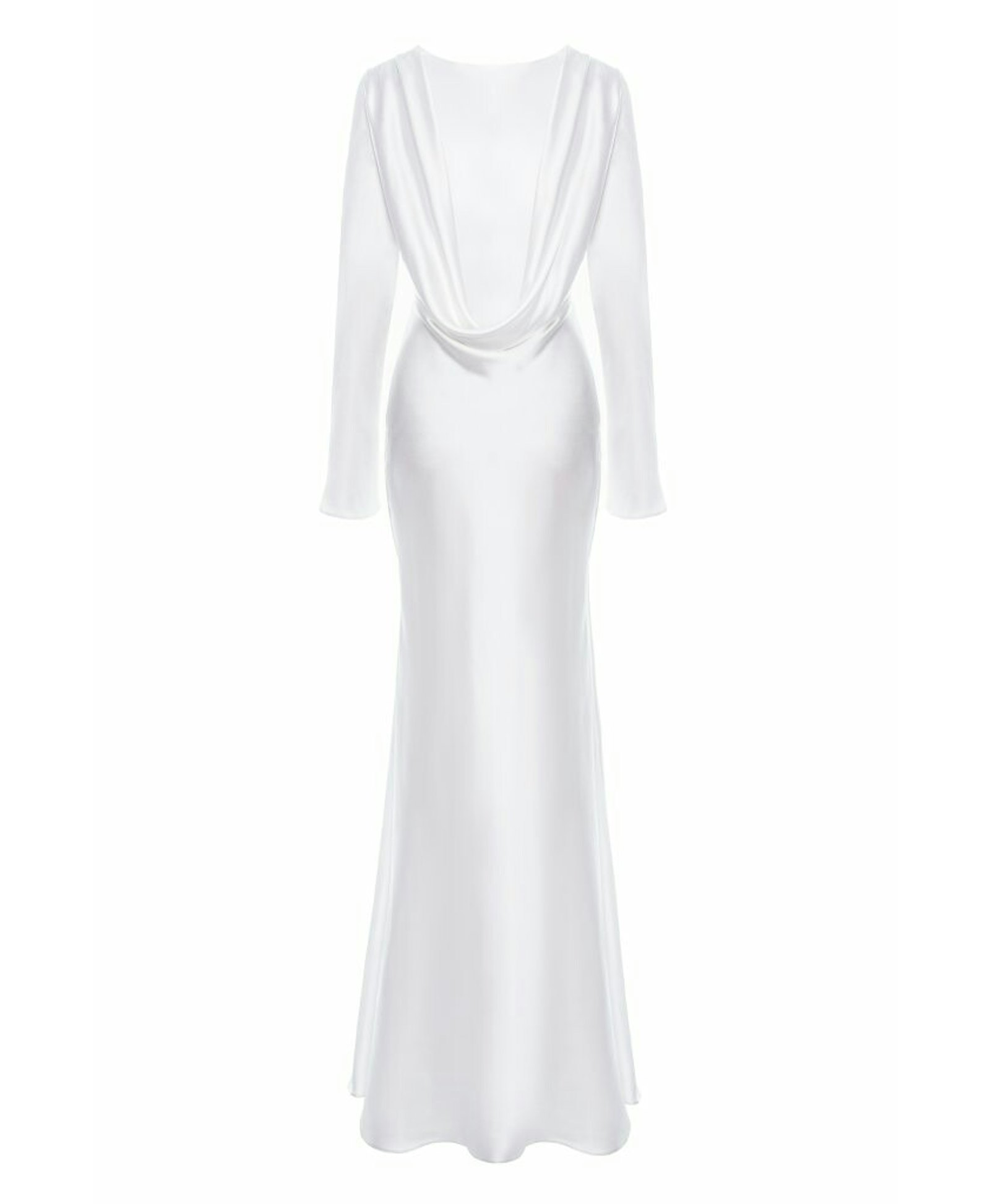 Lavinia Satin Open-Back Gown made by Aureliana