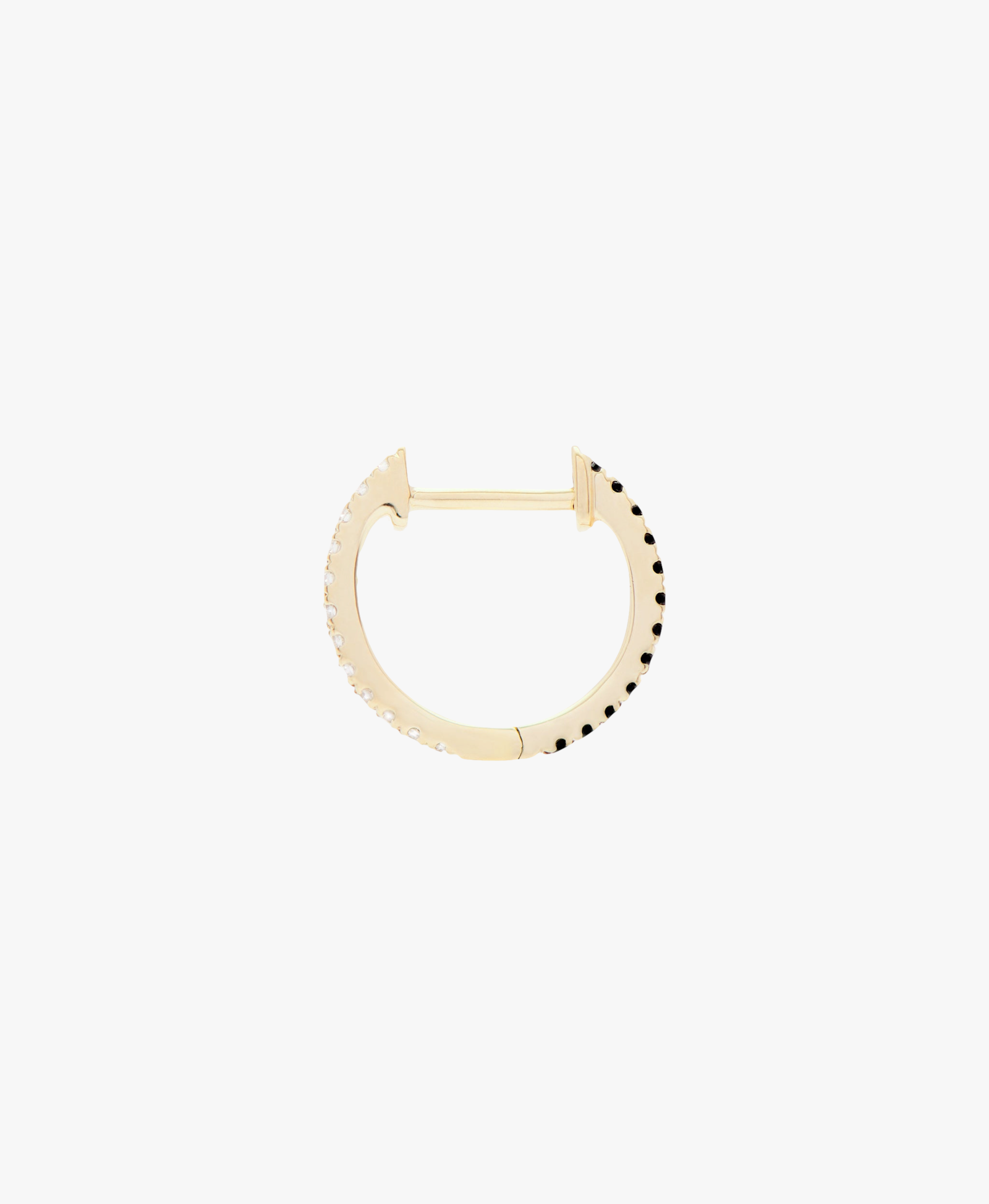 HOOP BLACK/WHITE DIAMOND & YELLOW GOLD - 10mm made by ENNUI