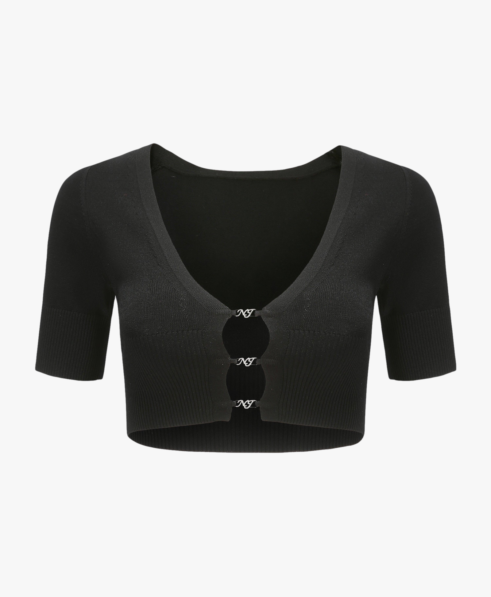 Black Polly Crop Knit (Final Sale) in Black made by Nana Jacqueline