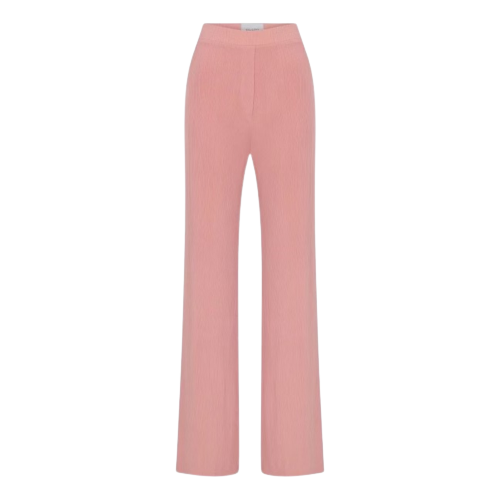 Nazli Ceren Orvell Knitted Trousers In Soft Pink
