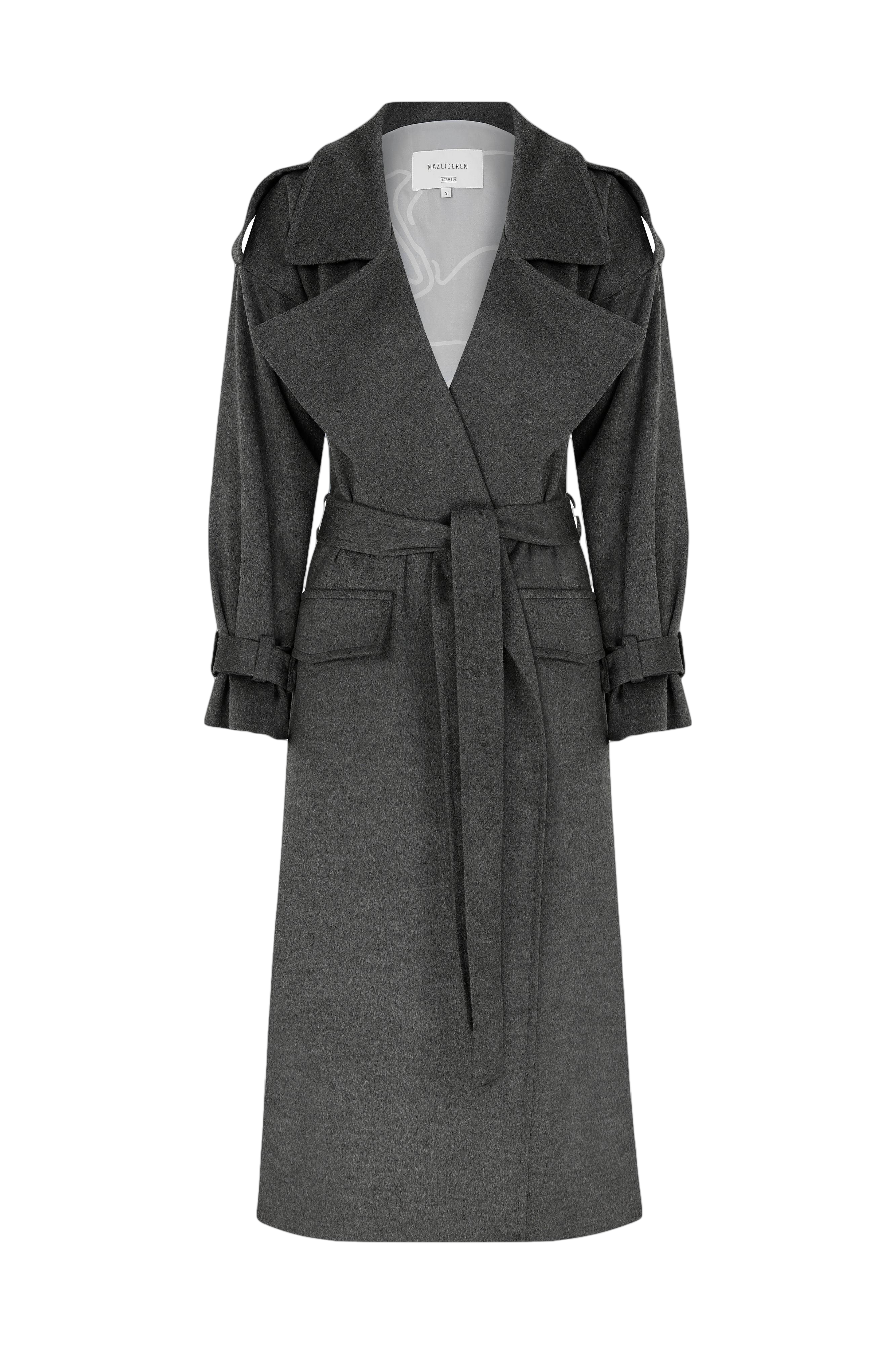 Nazli Ceren Laura Wool Coat In Grey