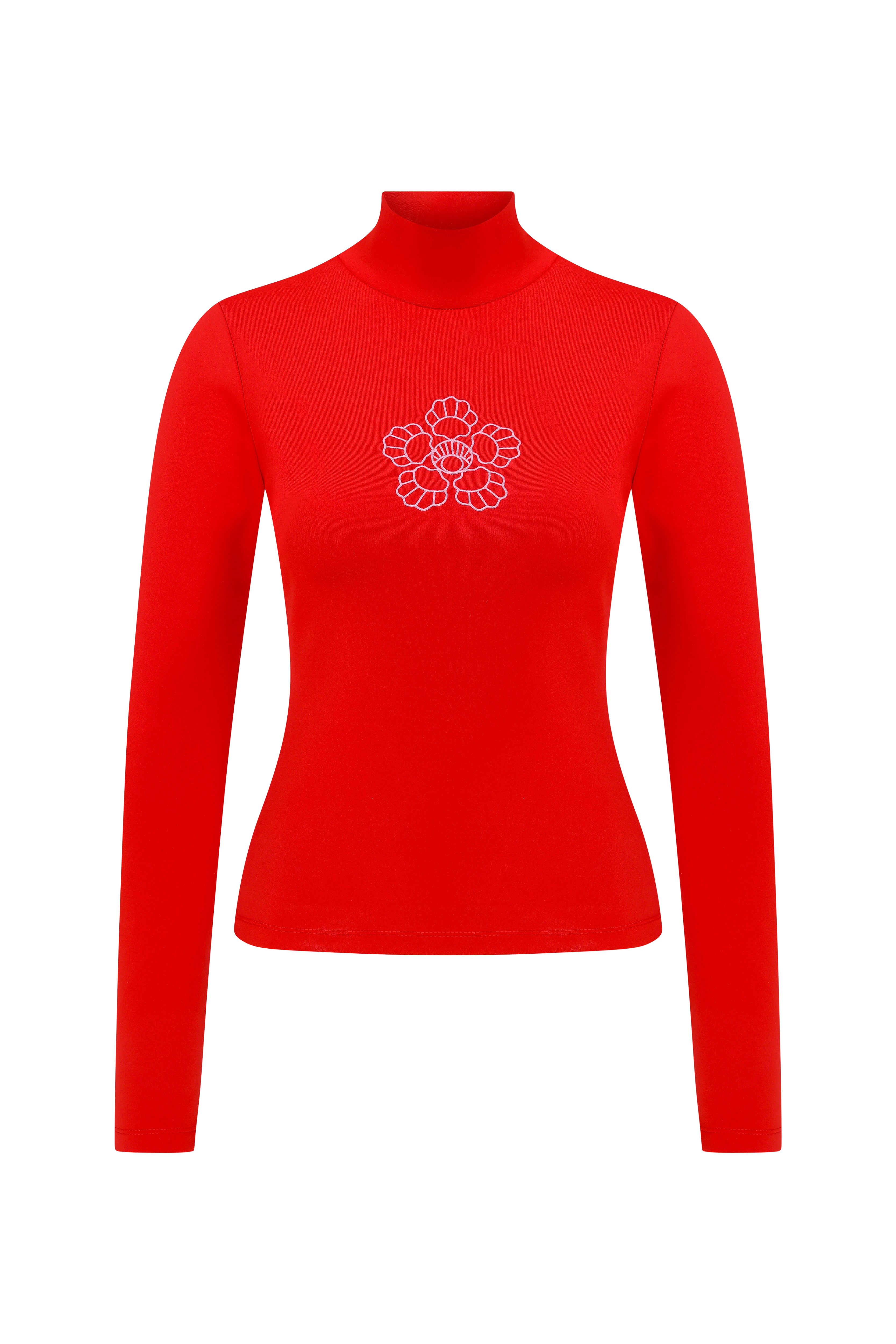 Shop Declara Red Blooming Crest Turtleneck