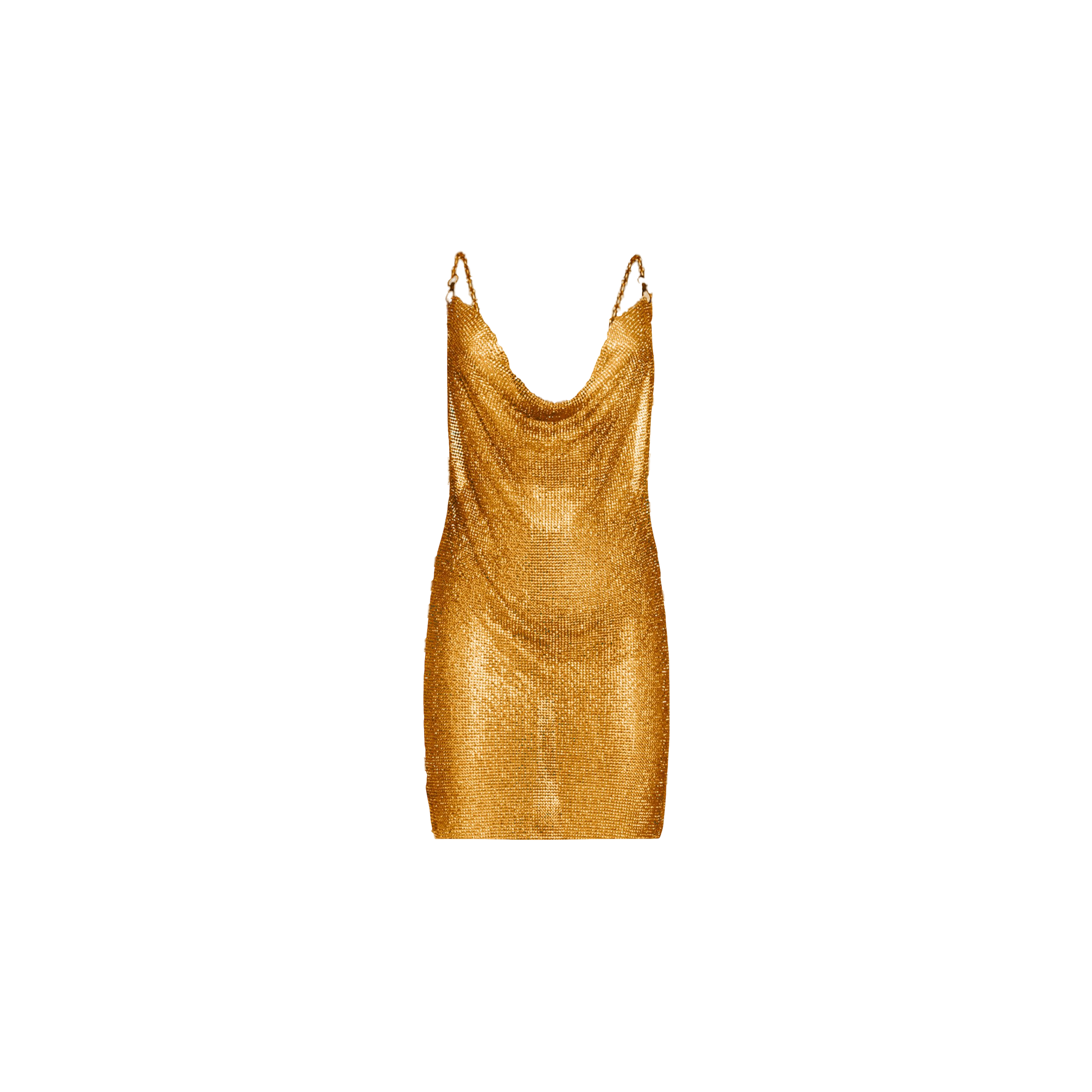 Daniele Morena Dark Gold X Chain Crystals Mini Dress