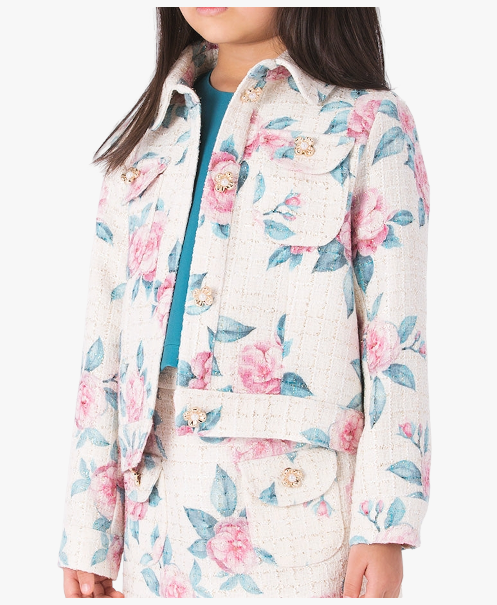 Tweed Pearl Girls Jacket made by Mama Luma