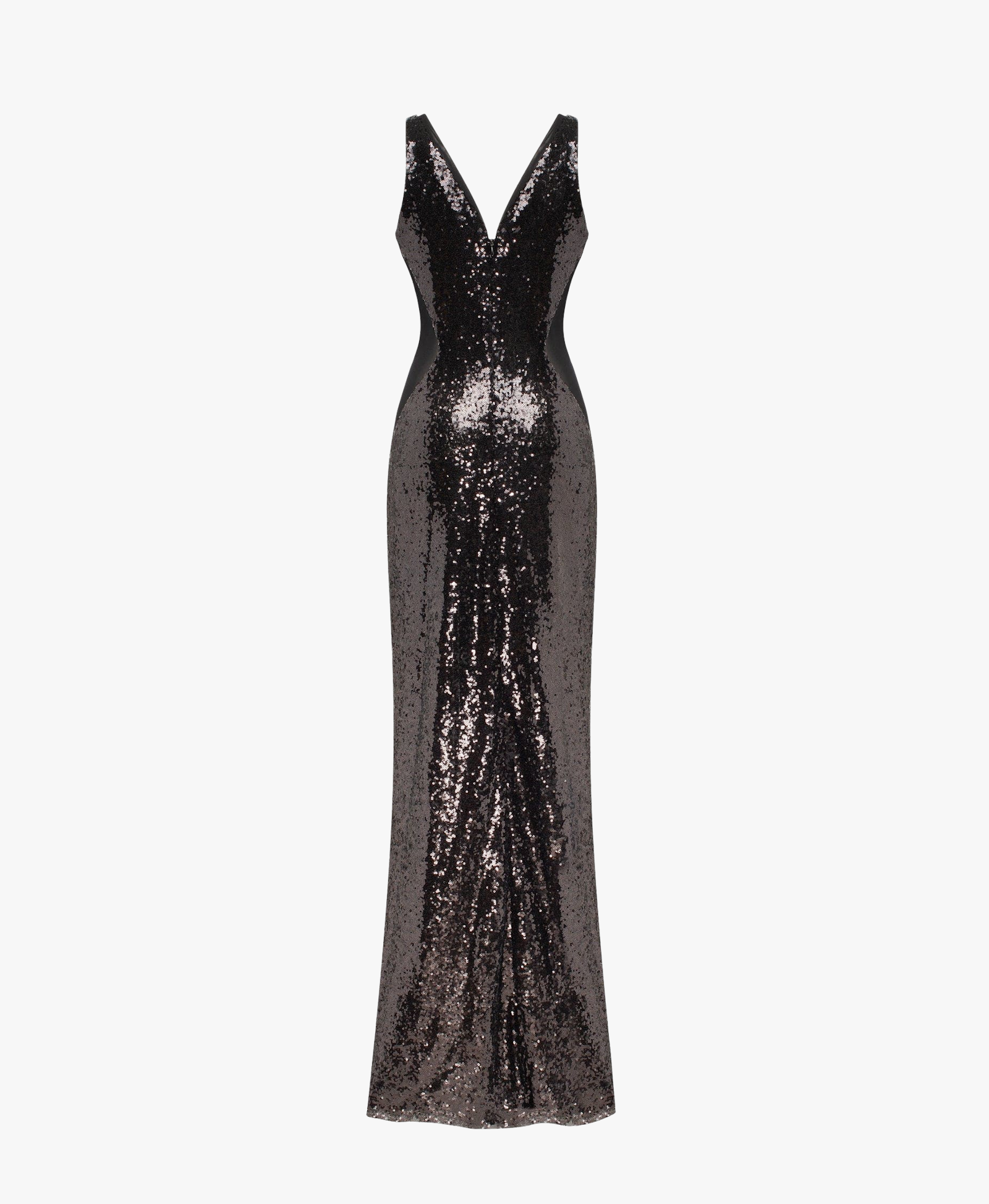 Dazzling fully sequined black maxi dress, Smoky Quartz made by Milla