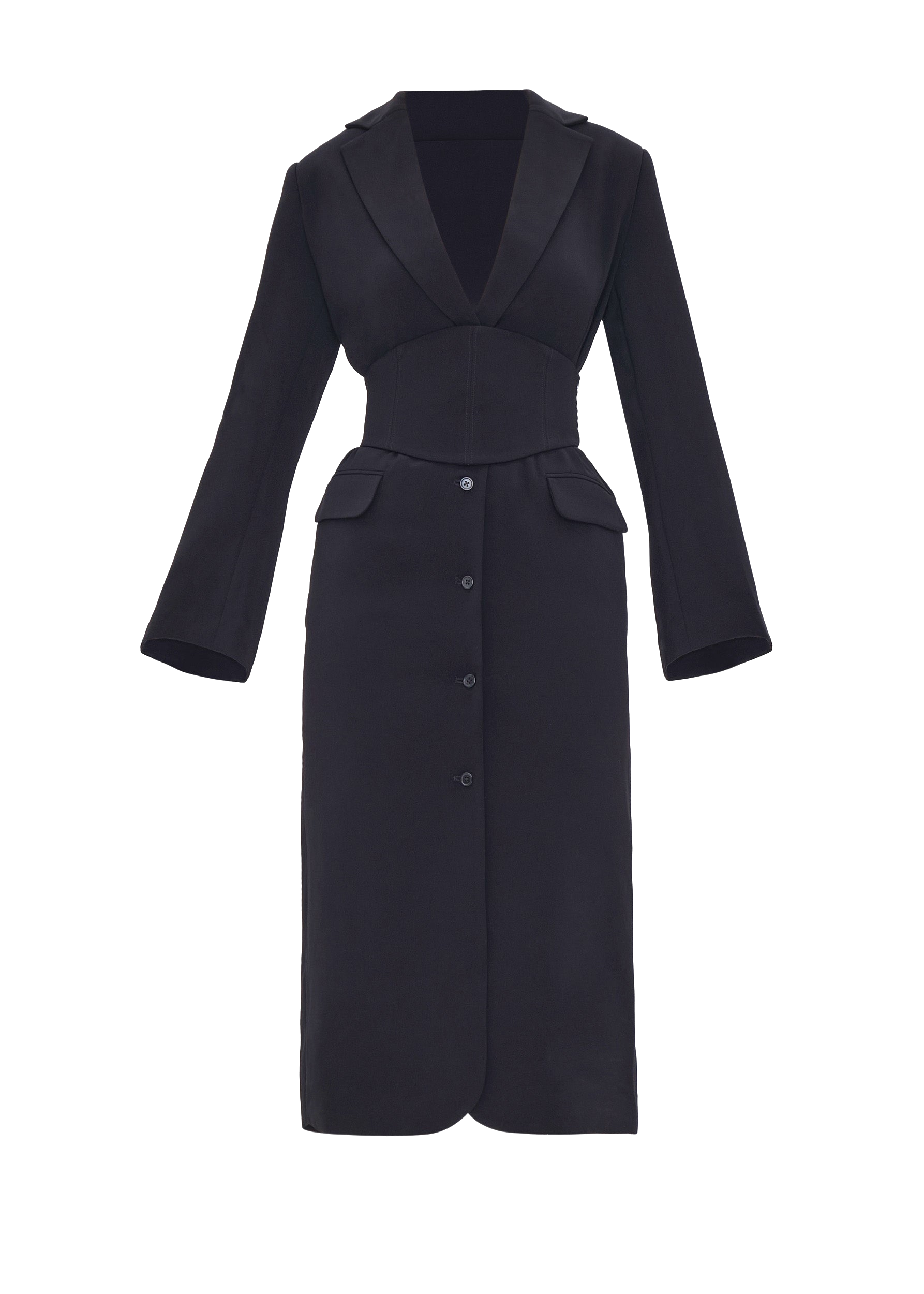 Shop Andrea Iyamah Zia Corset Blazer Dress In Ebony