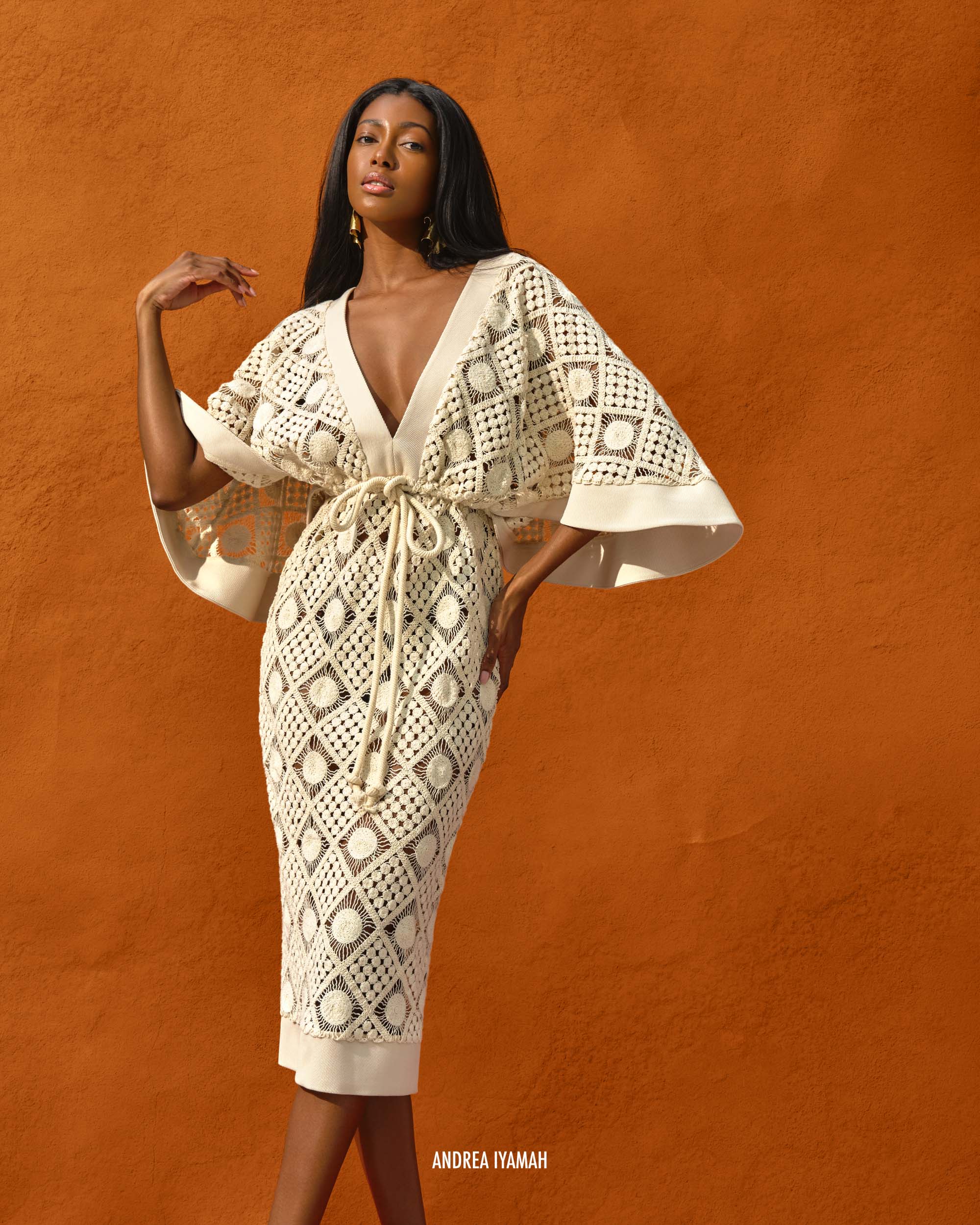 Amazon.com: Womens Contrast Color Crochet Bow Tie Shoulder Acrylic Split  Dress O-Neck Sleeveless Stripe Design Beach Dress (S) : Clothing, Shoes &  Jewelry