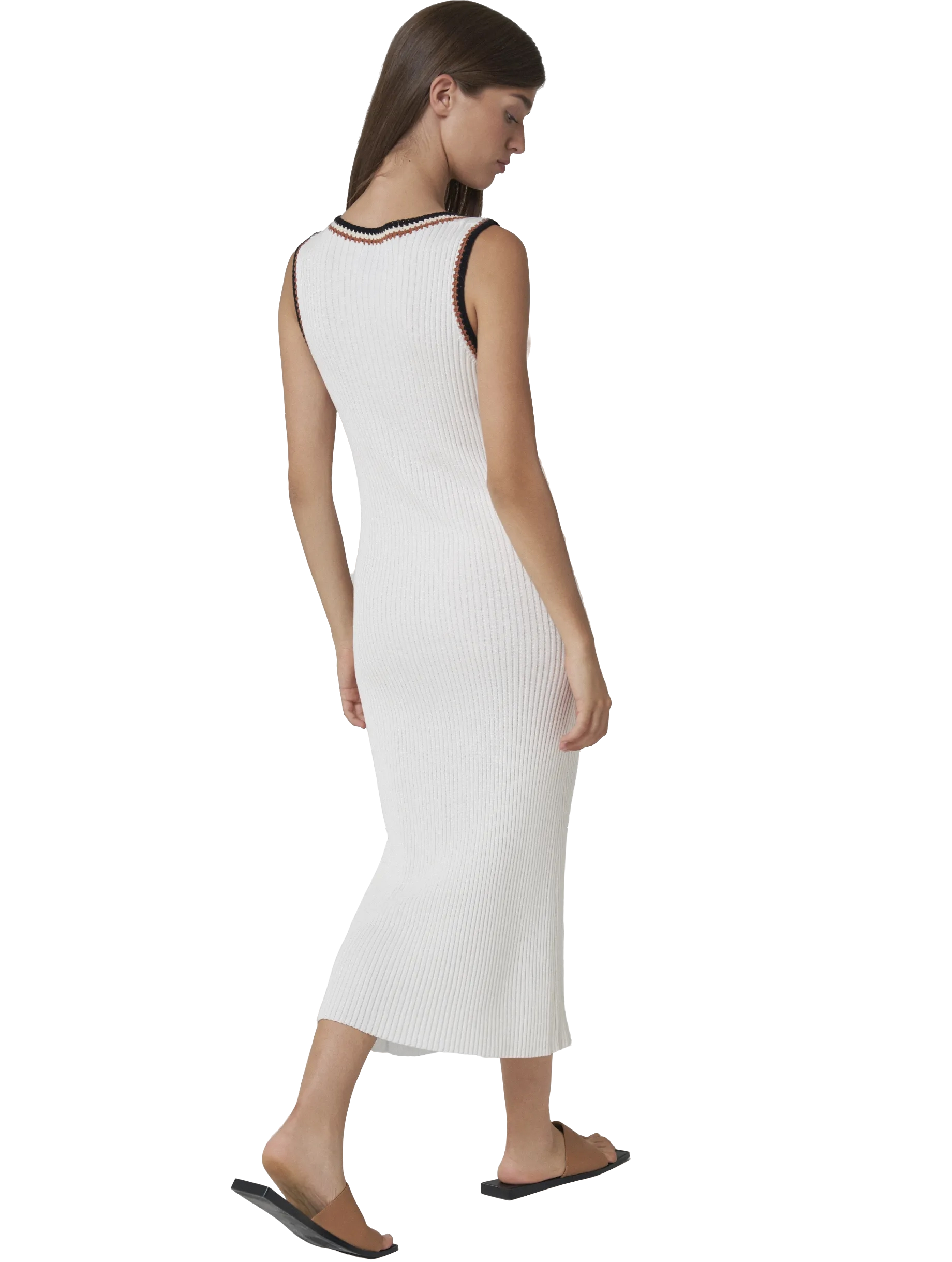 Shop Leap Concept May Tencel Knitted Dress With Hand In White
