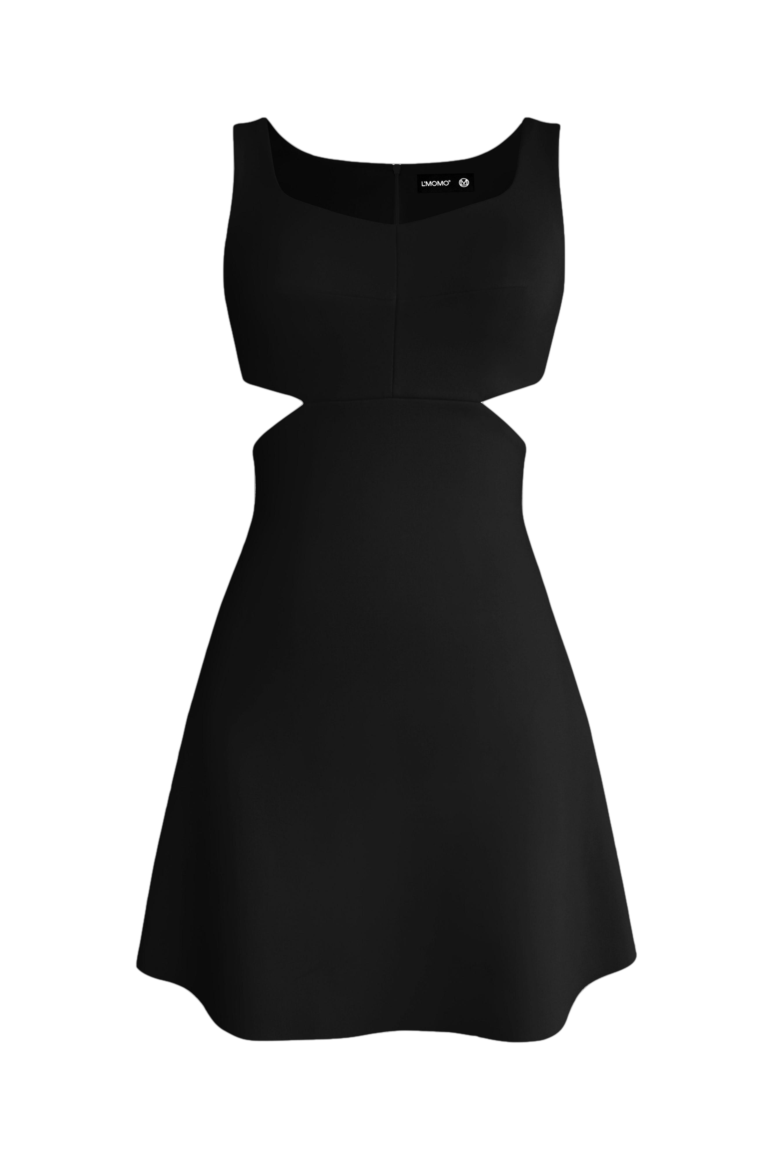L’momo Mini Dress With Waist Cut-out In Black
