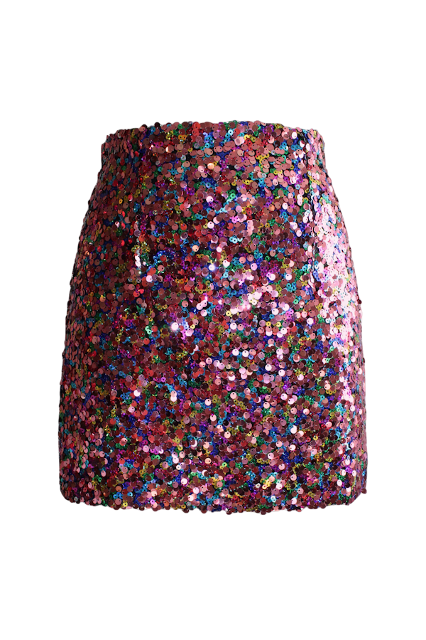 L’momo Sequined Mini Skirt In Brown