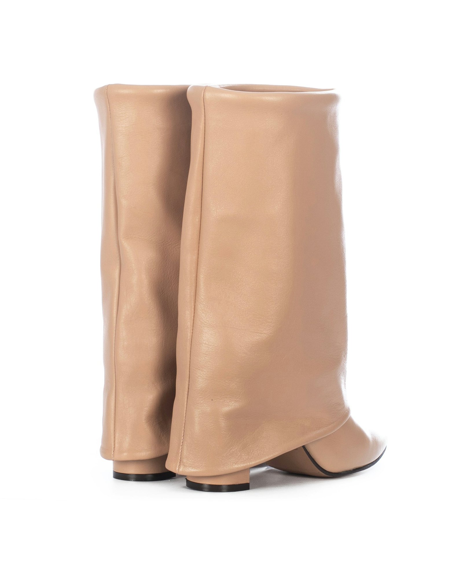 BERTA CREAM LEATHER BOOTS made by Toral