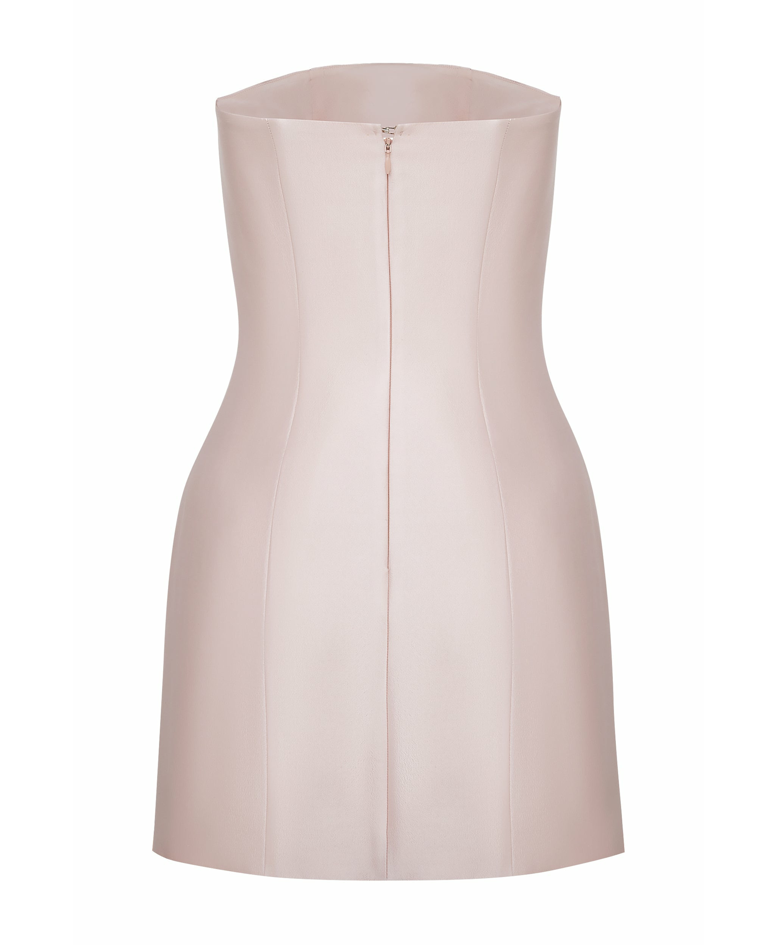 APPLIQUED STRAPLESS SILK AND WOOL-BLEND MINI DRESS in Pink made by NDS The Label