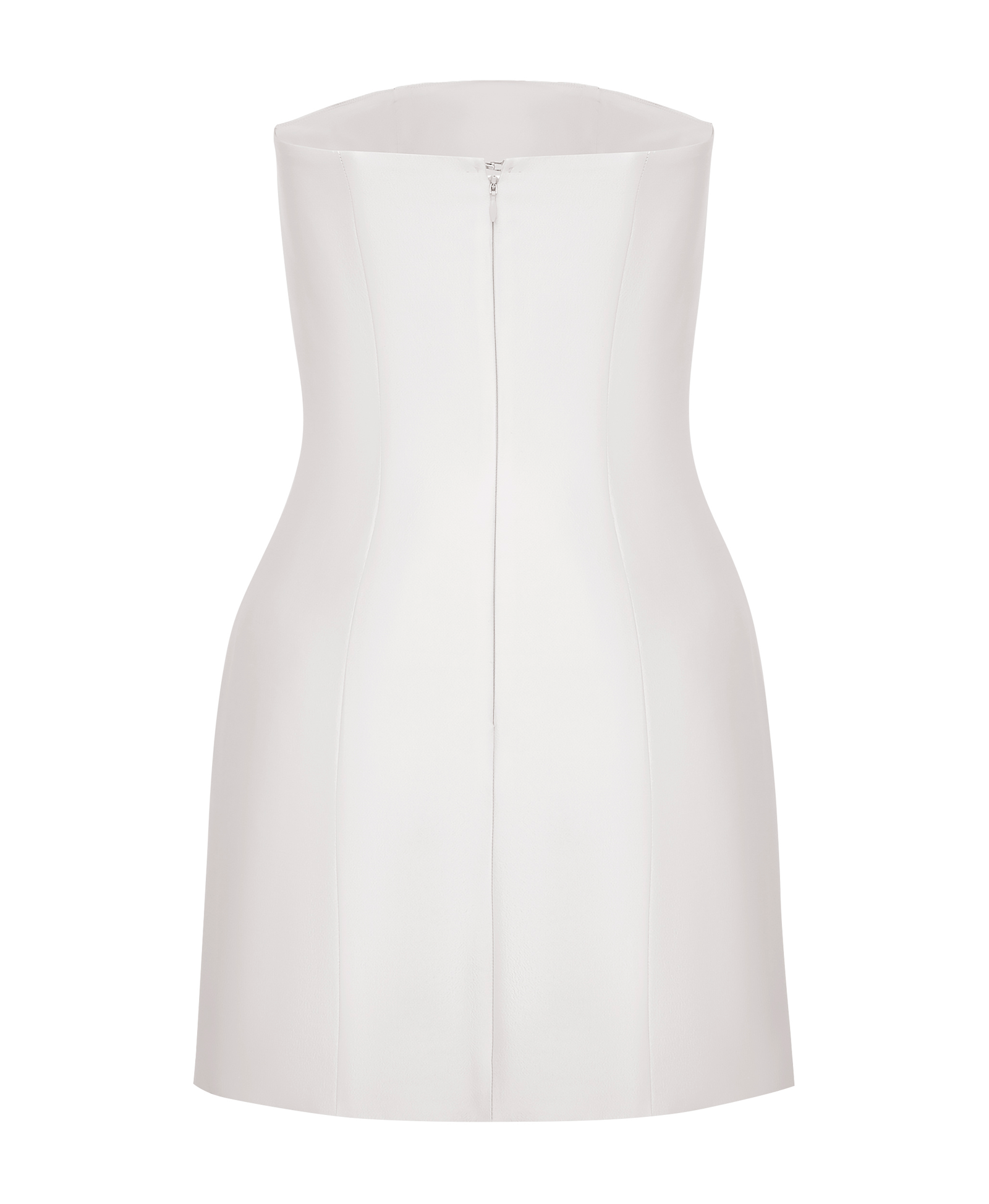 APPLIQUED STRAPLESS SILK AND WOOL-BLEND MINI DRESS in White made by NDS The Label