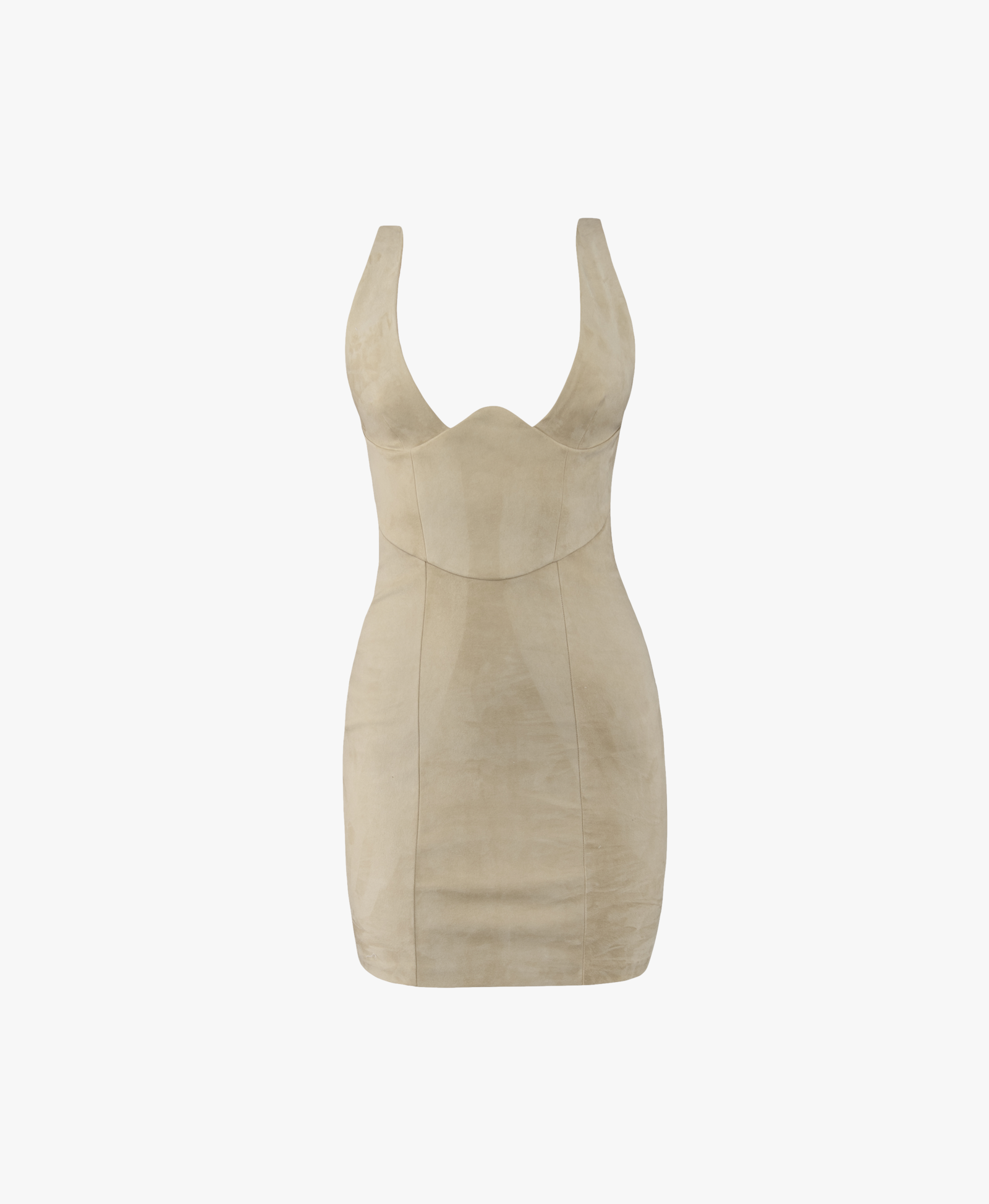 suede mini dress in Beige made by Vestiaire d'un Oiseau Libre