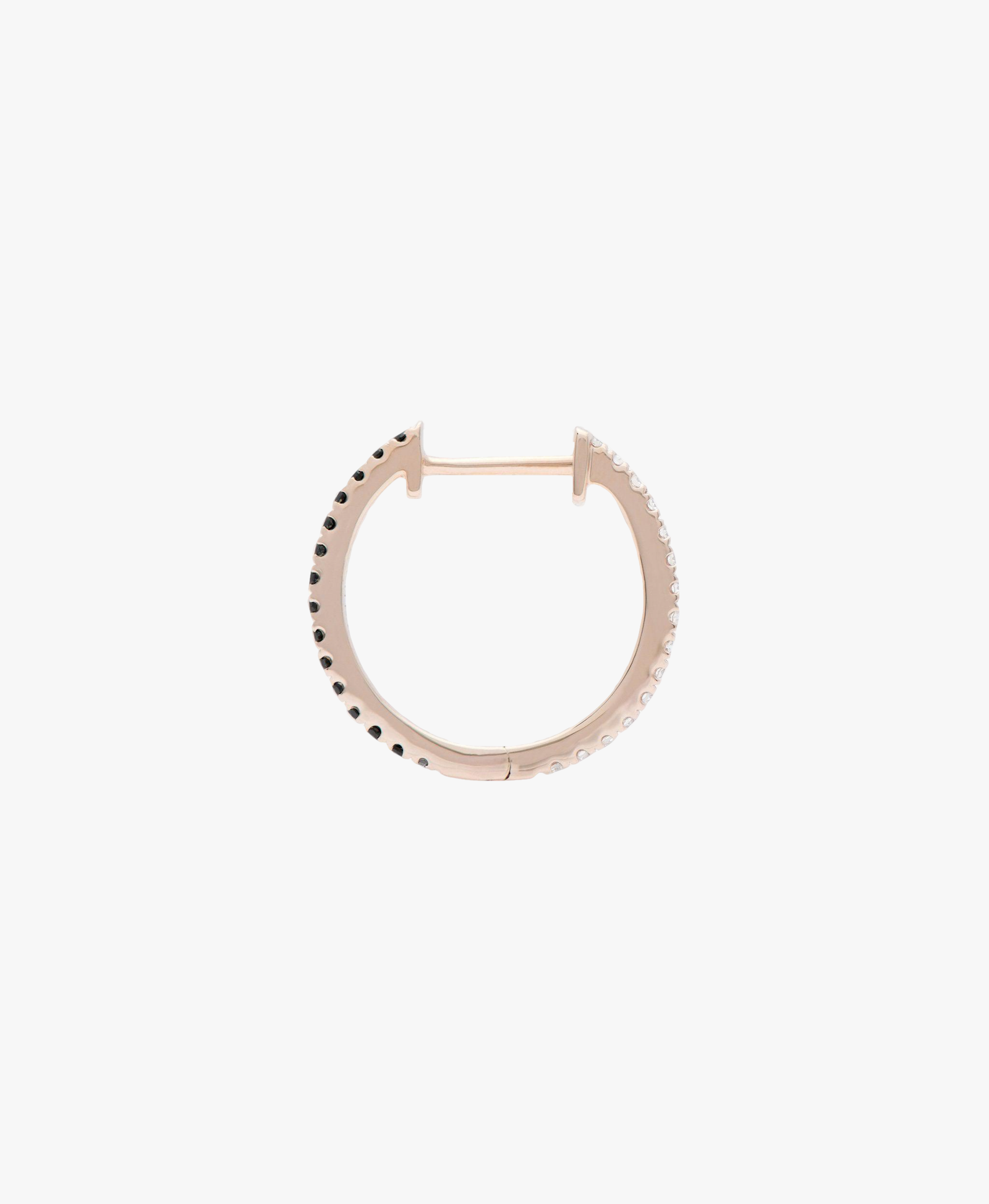 HOOP BLACK/WHITE DIAMOND & ROSE GOLD - 14mm made by ENNUI