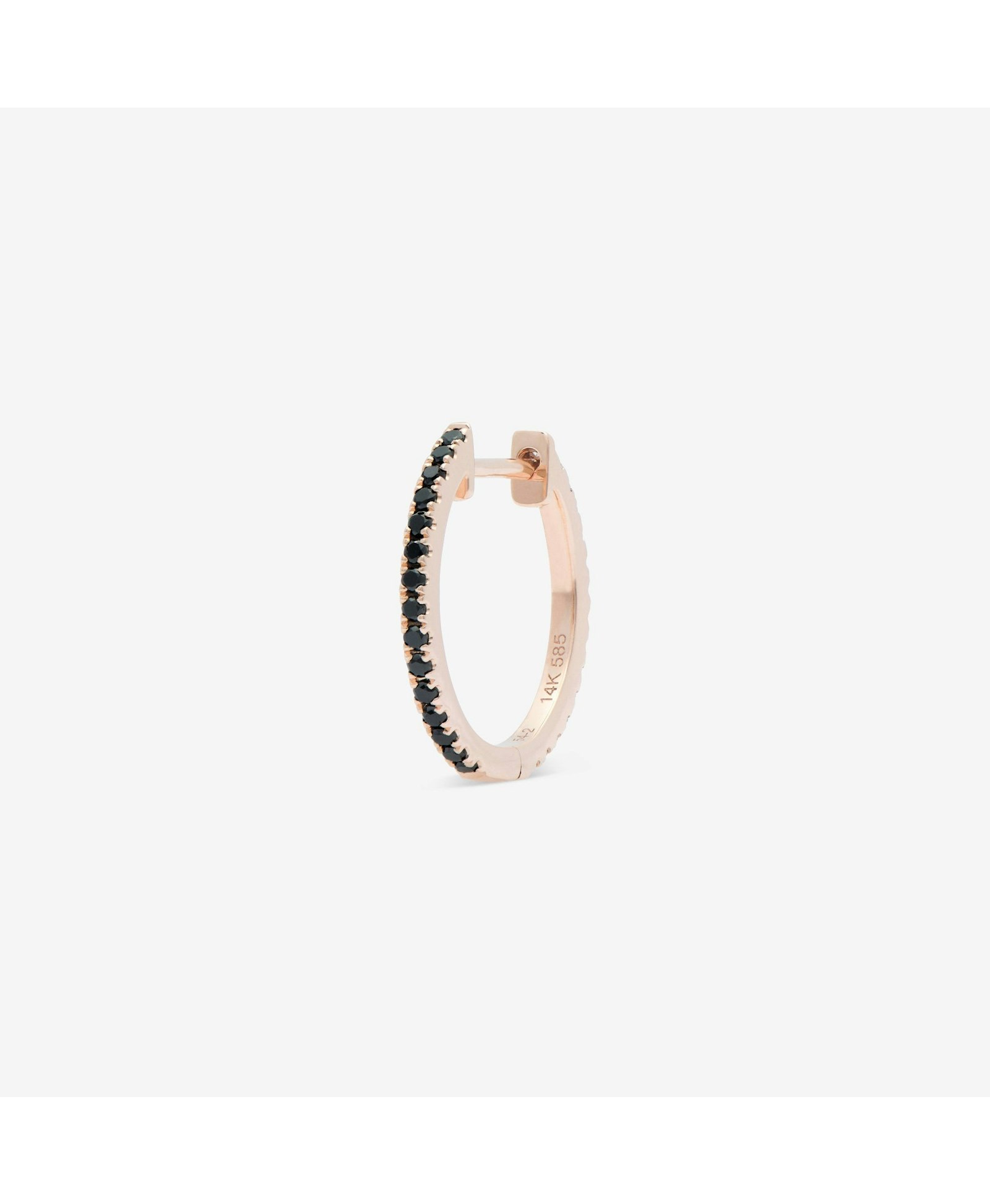 HOOP BLACK/WHITE DIAMOND & ROSE GOLD - 14mm made by ENNUI
