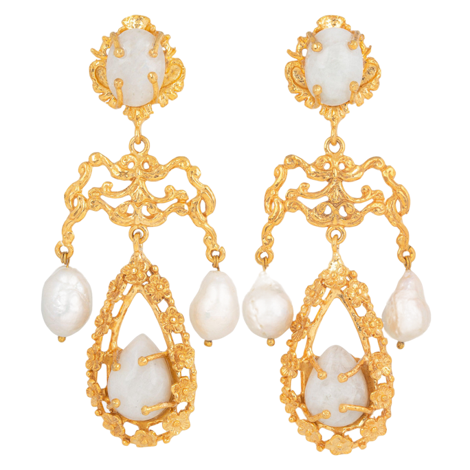 Christie Nicolaides Liliana Earrings White In Gold