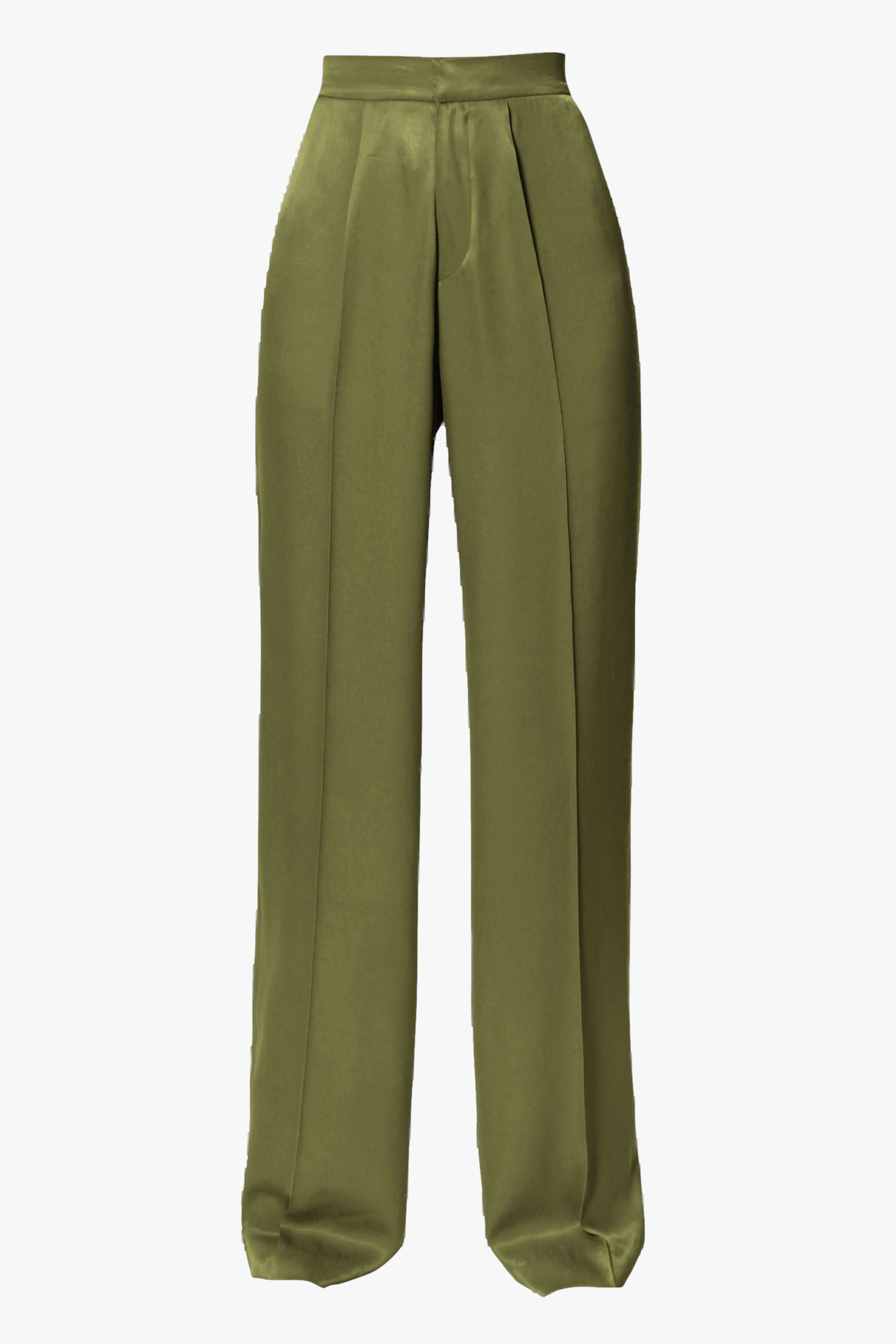 Shop Trousers Jessie Satin Olive Branch from AGGI at Seezona