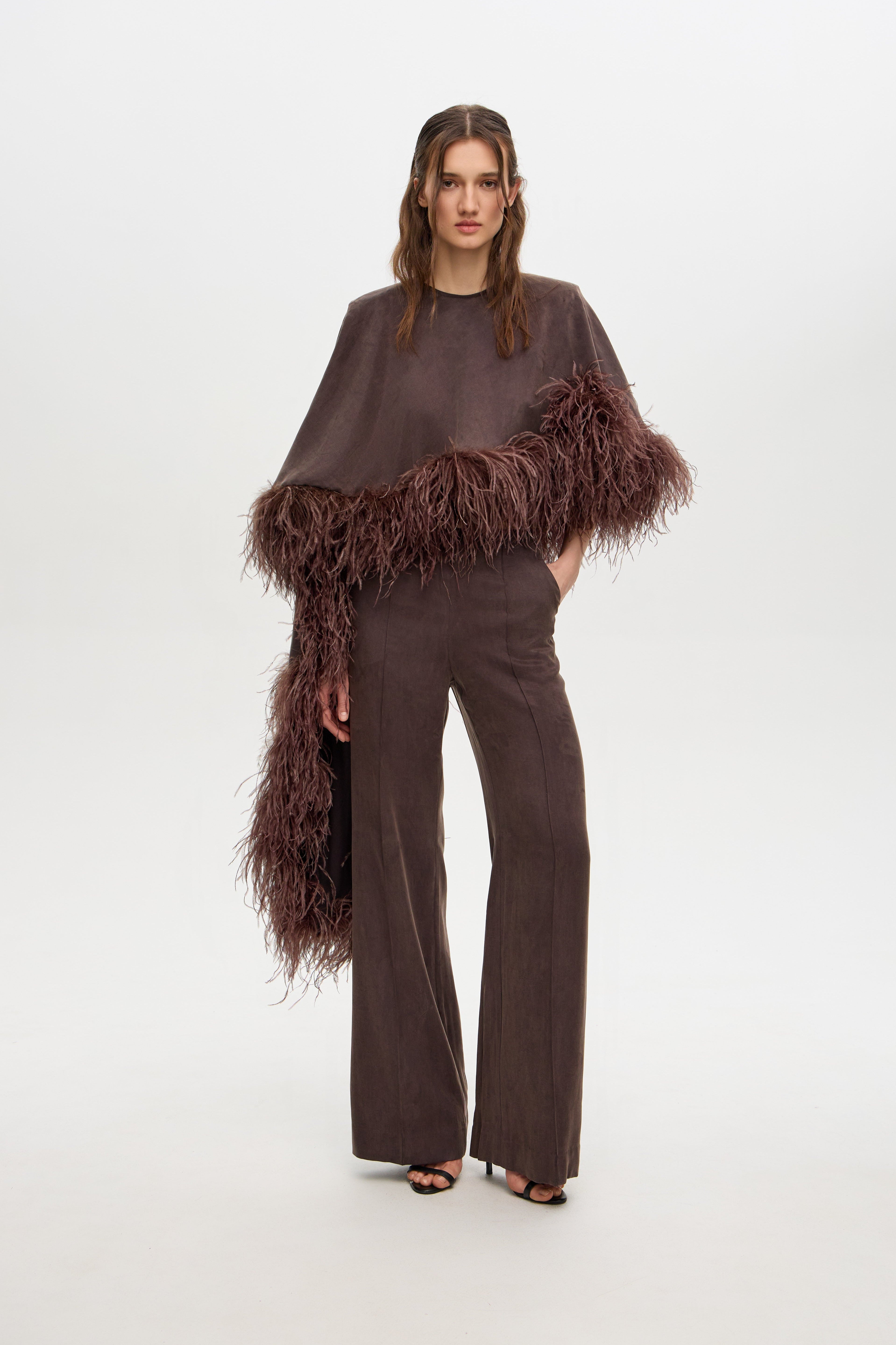 Gasanova | Nika Feather Poncho | Women's Clothing | Seezona