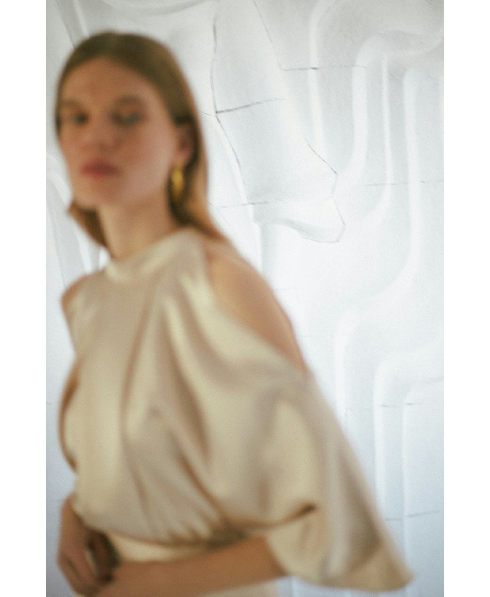 DEVA champagne cold shoulder maxi dress made by UNDRESS