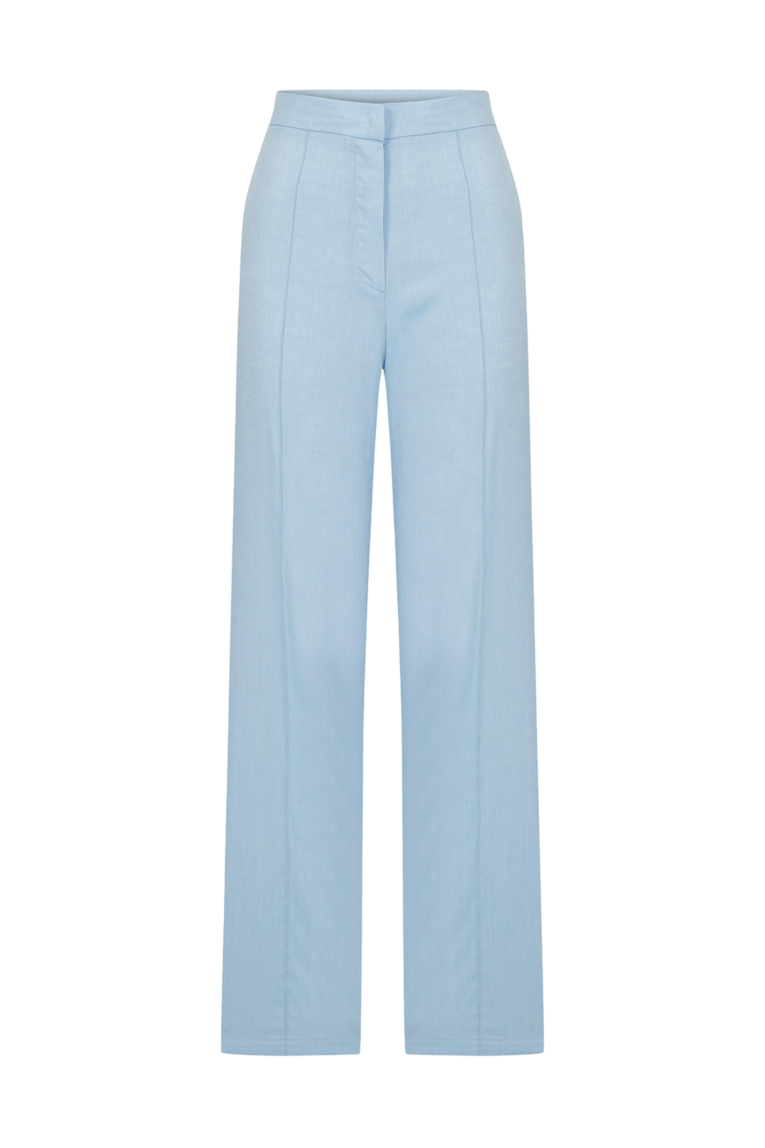 Nazli Ceren Blue Straight Cut Trousers