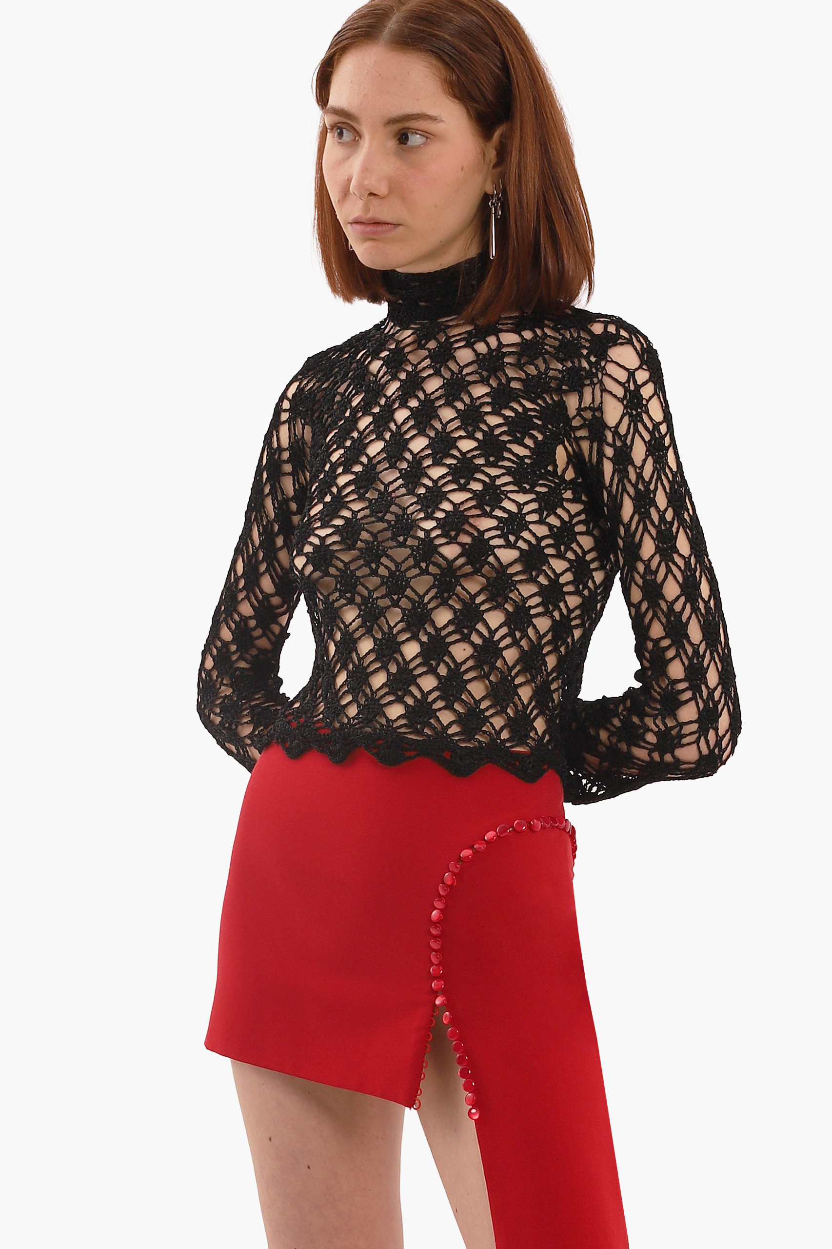 Shop Compte Spain Red Button Mini Skirt