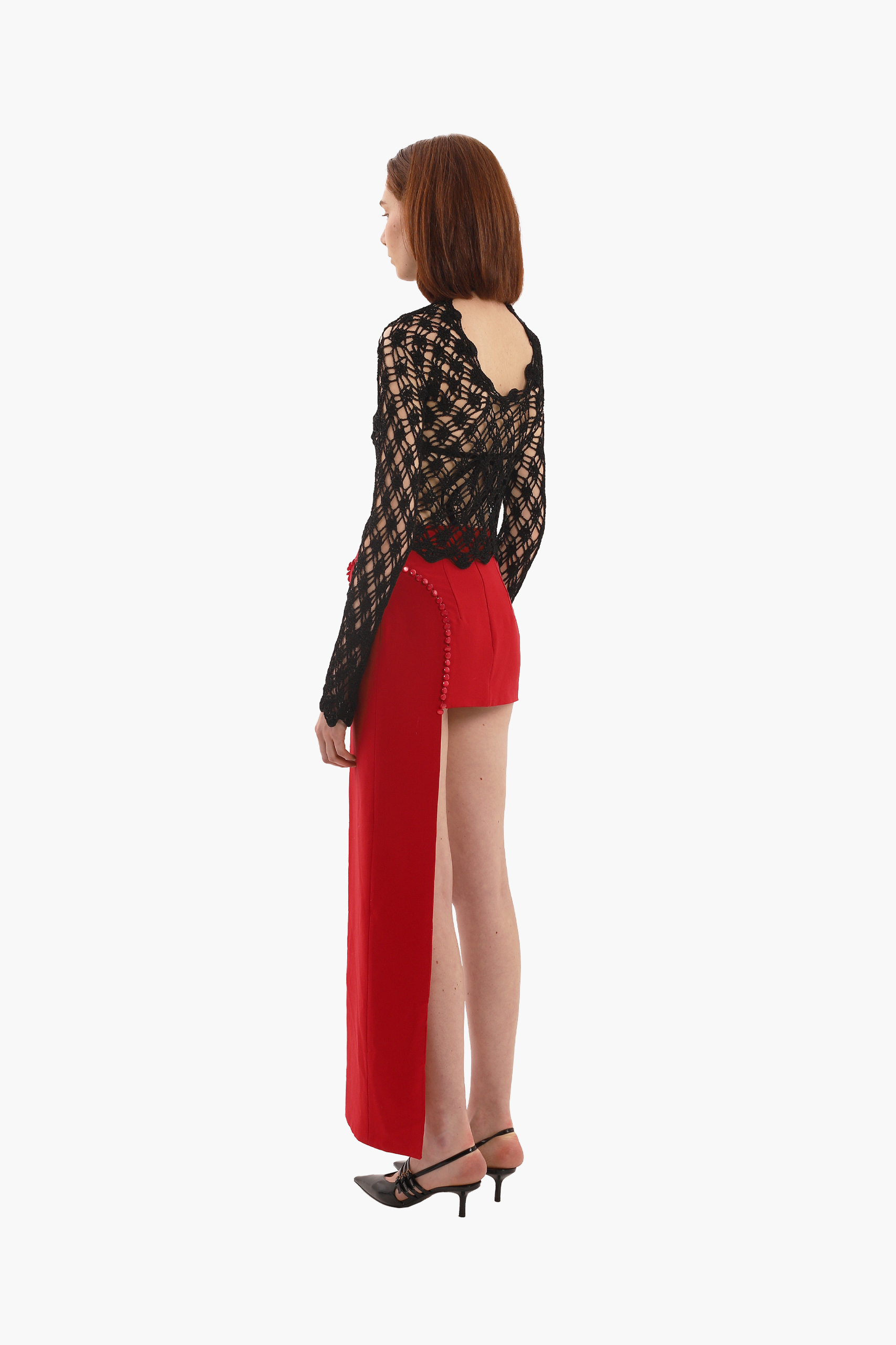 Shop Compte Spain Red Button Mini Skirt