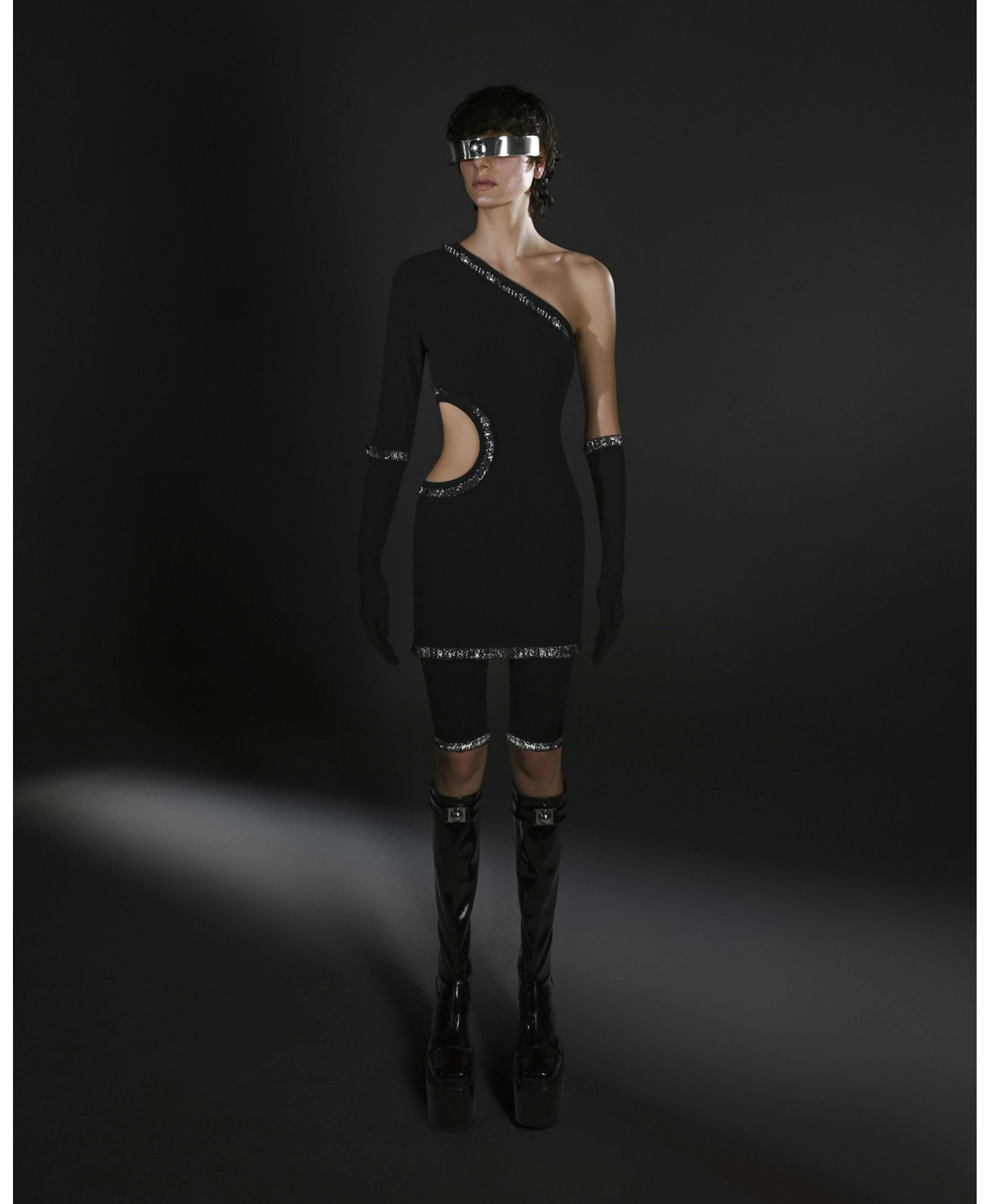 METALLIC LACE-TRIMMED DRESS made by KEBURIA