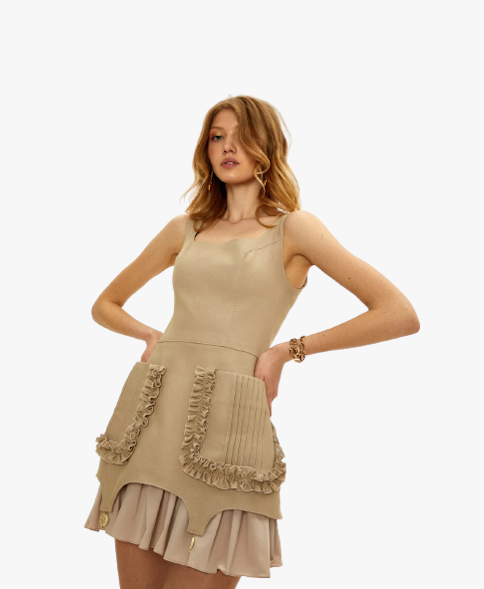 Beige Romantic Dress made by Guranda