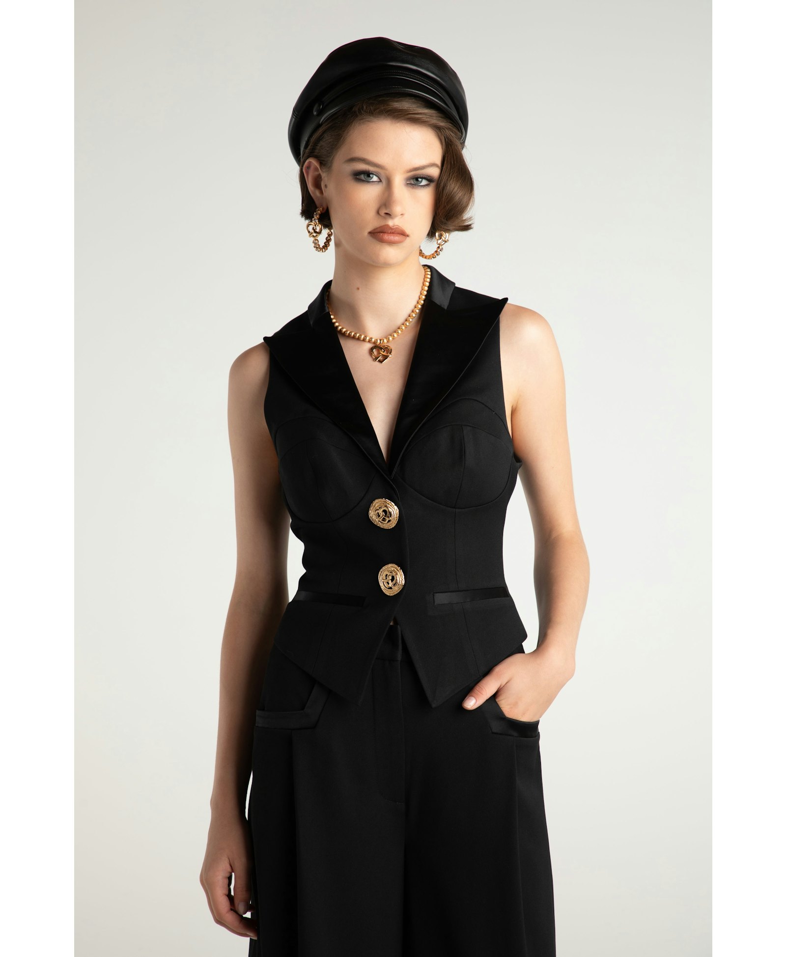 Diana Vest (Black) in Black made by Nana Jacqueline
