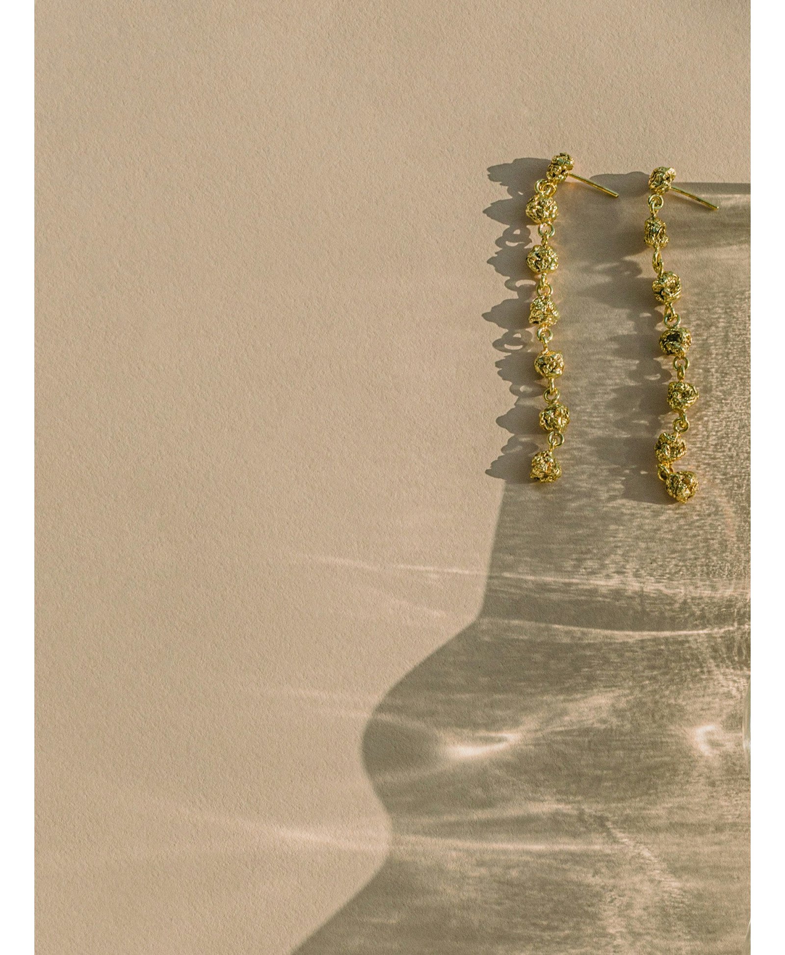 Archaic Long Earrings Gold in Gold made by Eva Remenyi