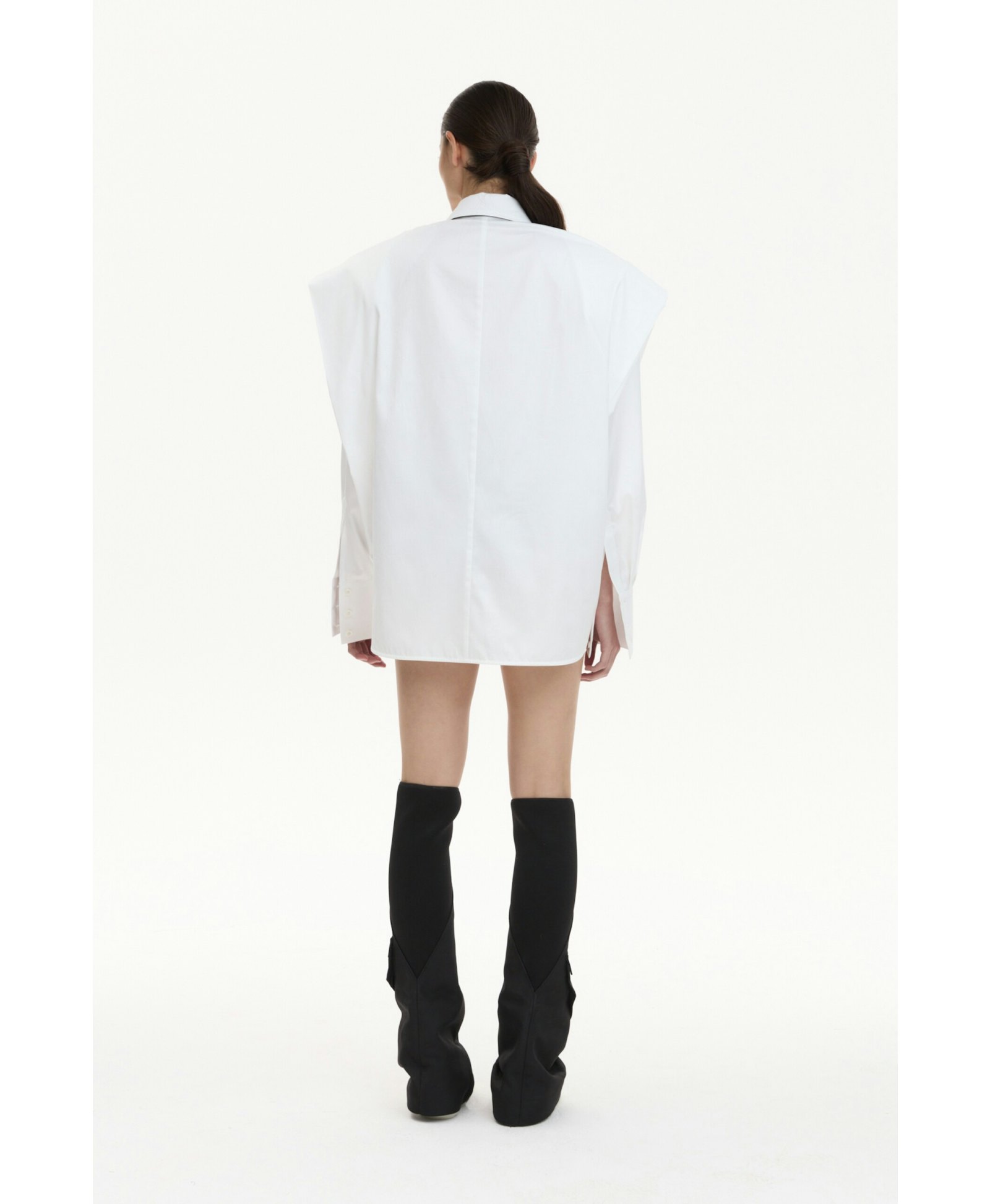 Shirt With Wide Shoulders White made by YAVORSKA