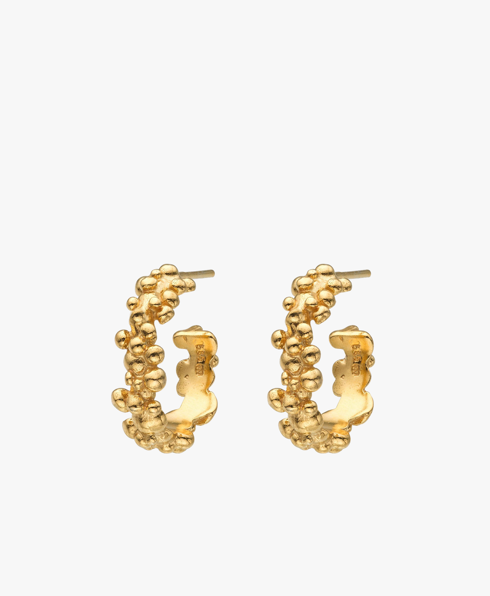 Céleste Deux Small Hoop Earrings 14 ct Gold made by Eva Remenyi