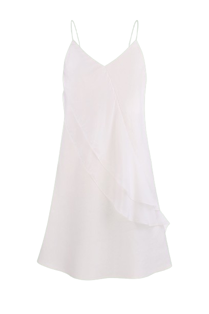 Total White Linen Mini Dress In White