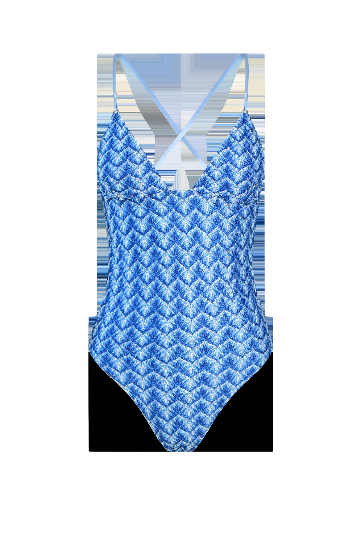 Hanne Bloch Sky Knit Swimsuit In Blue