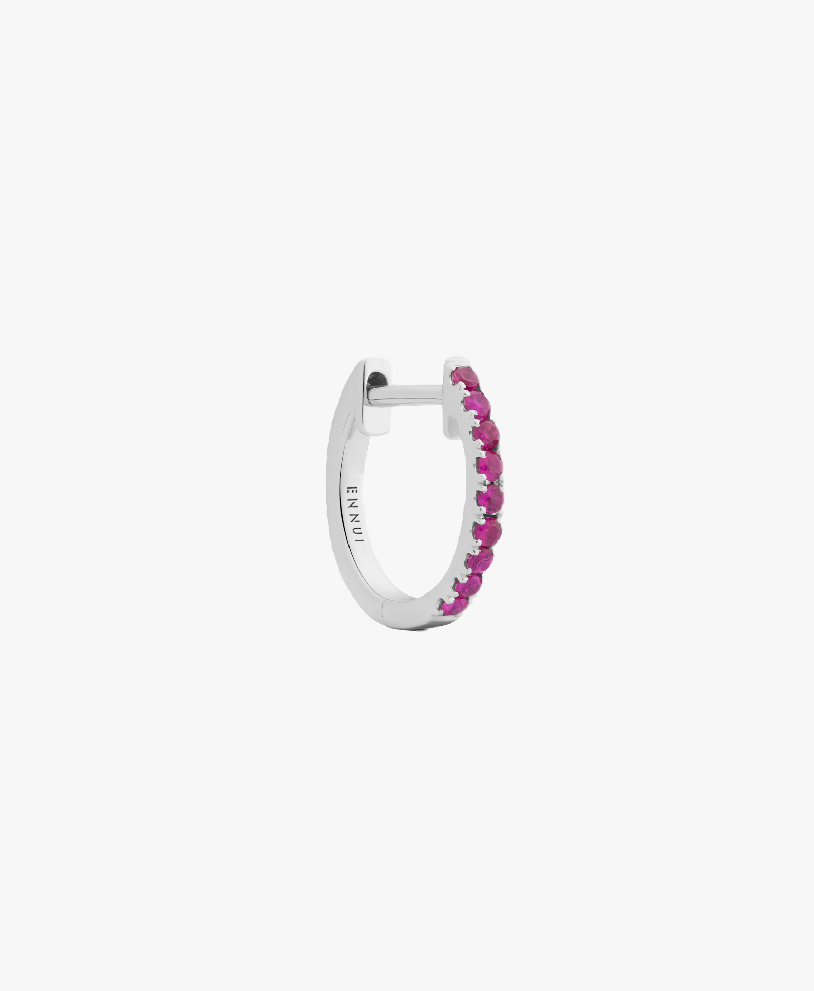 HOOP PINK SAPPHIRE & WHITE GOLD - 10mm made by ENNUI