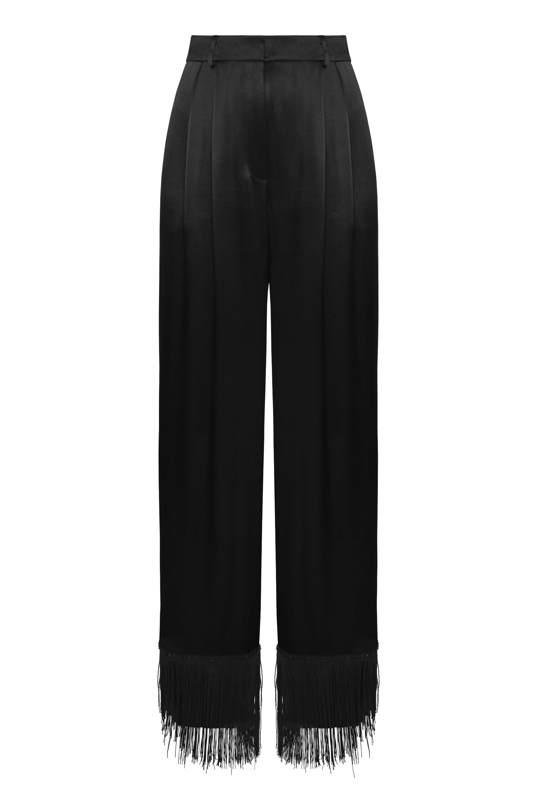 Shop Maria Kokhia Fringe Lightweight Trousers In Black