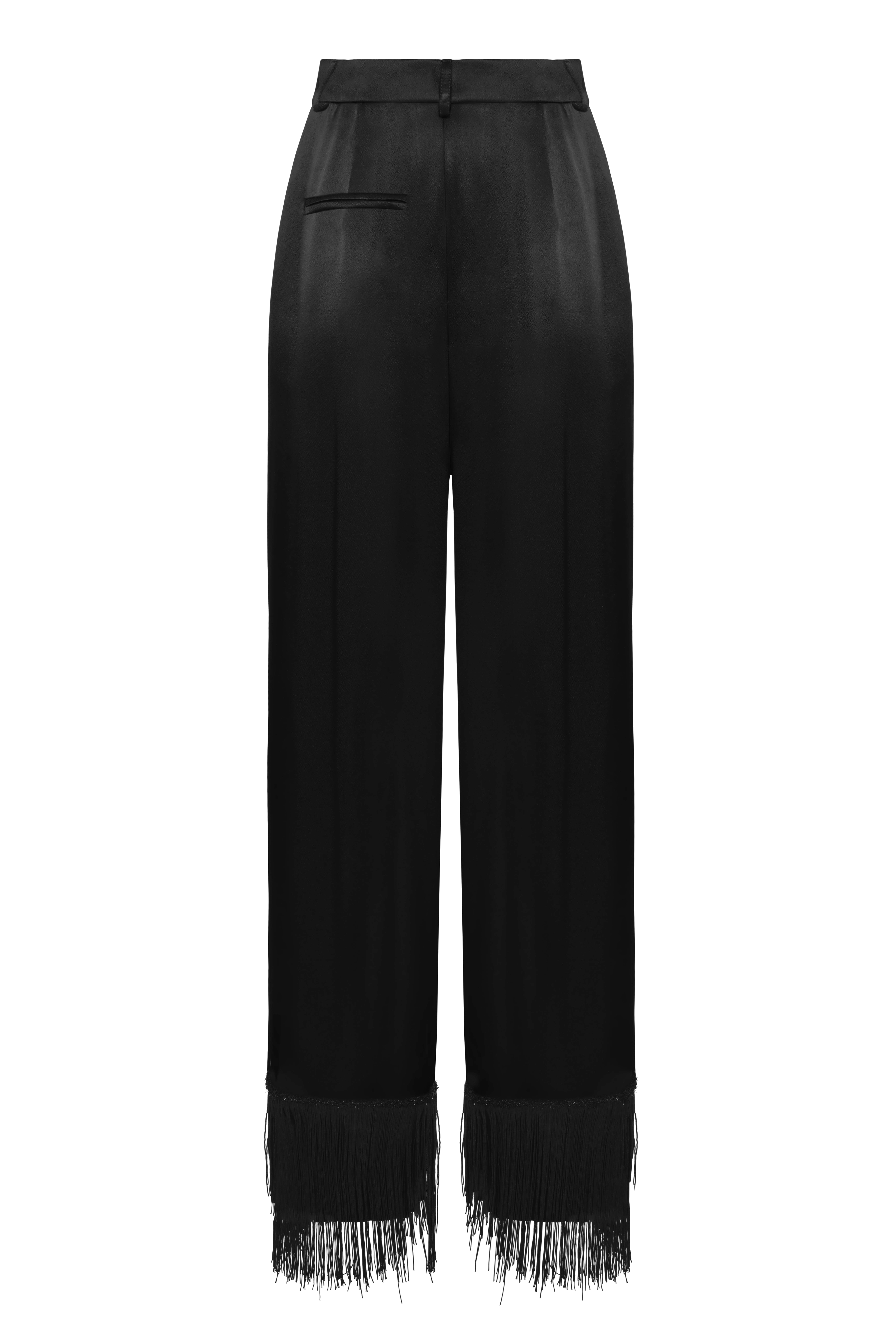 Shop Maria Kokhia Fringe Lightweight Trousers In Black