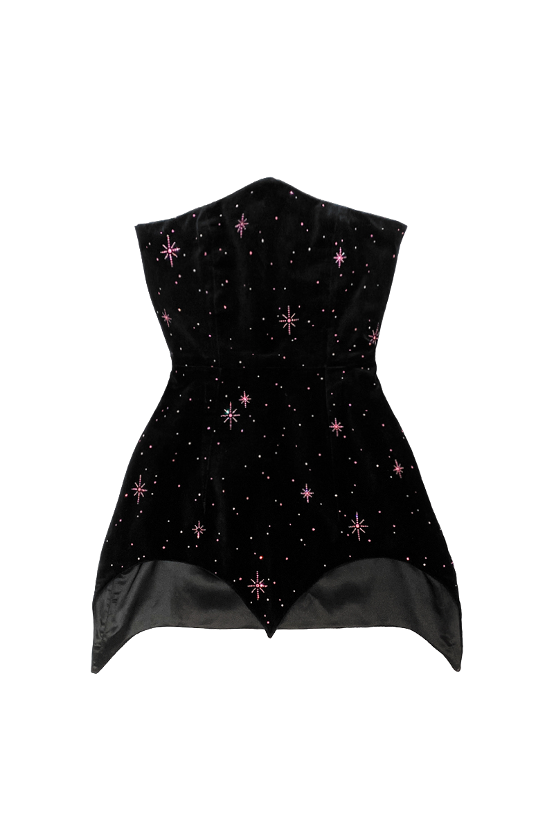 Shop Compte Spain ©swarovski Starry Night Crystals Velvet Mini Dress