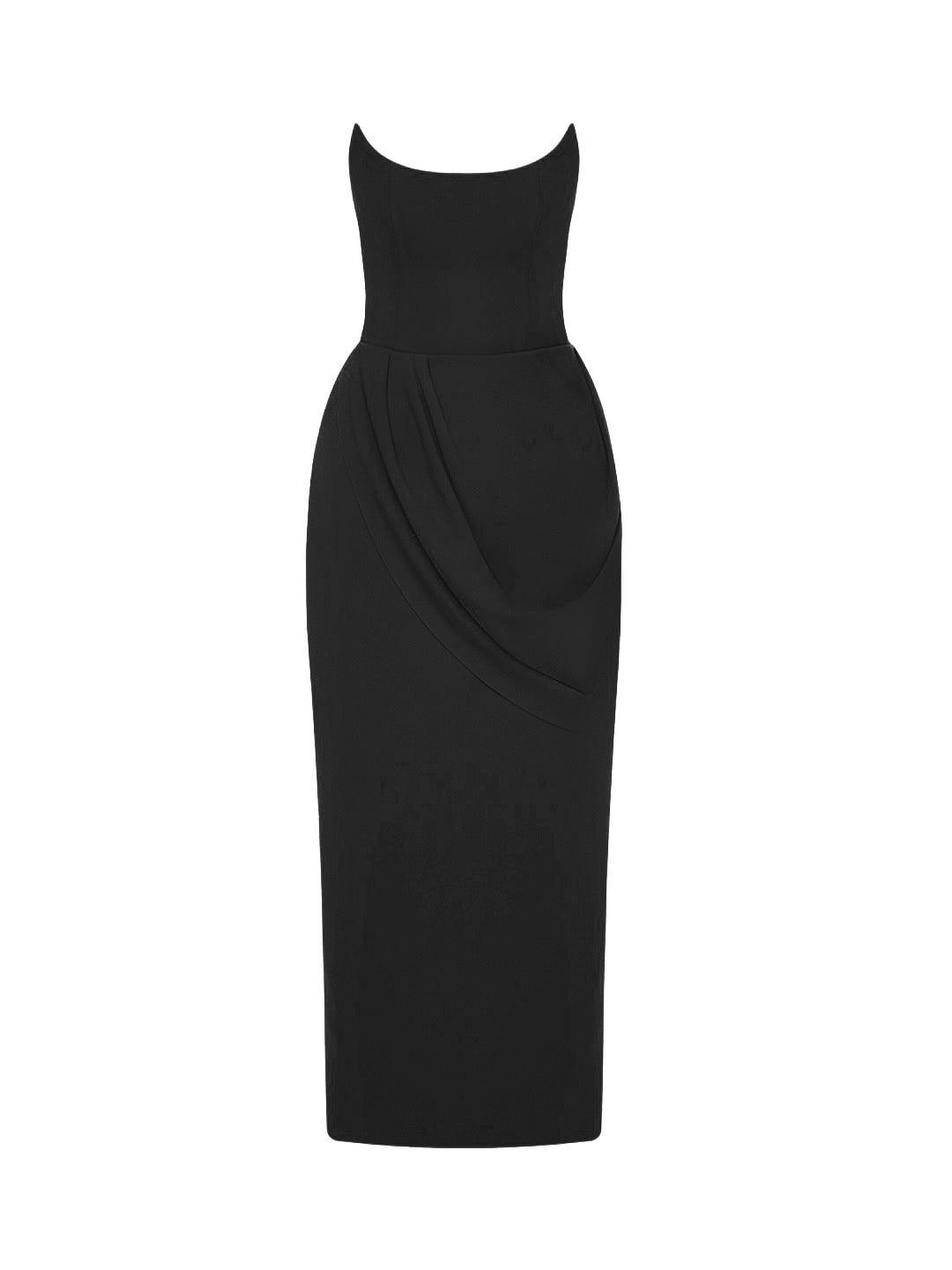 Shop Balykina Anastasia Matt Silk Midi Dress Black