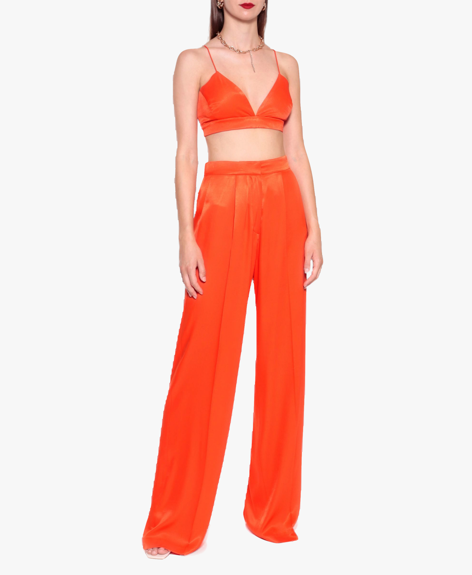 Trousers Jessie Satin Nasturtium made by HALEWSKI