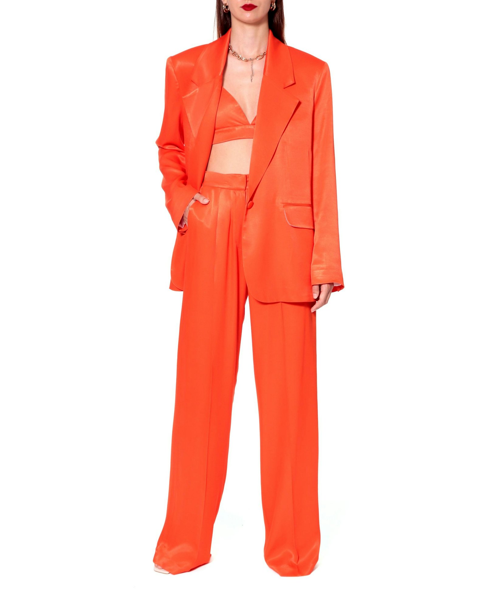Trousers Jessie Satin Nasturtium made by HALEWSKI