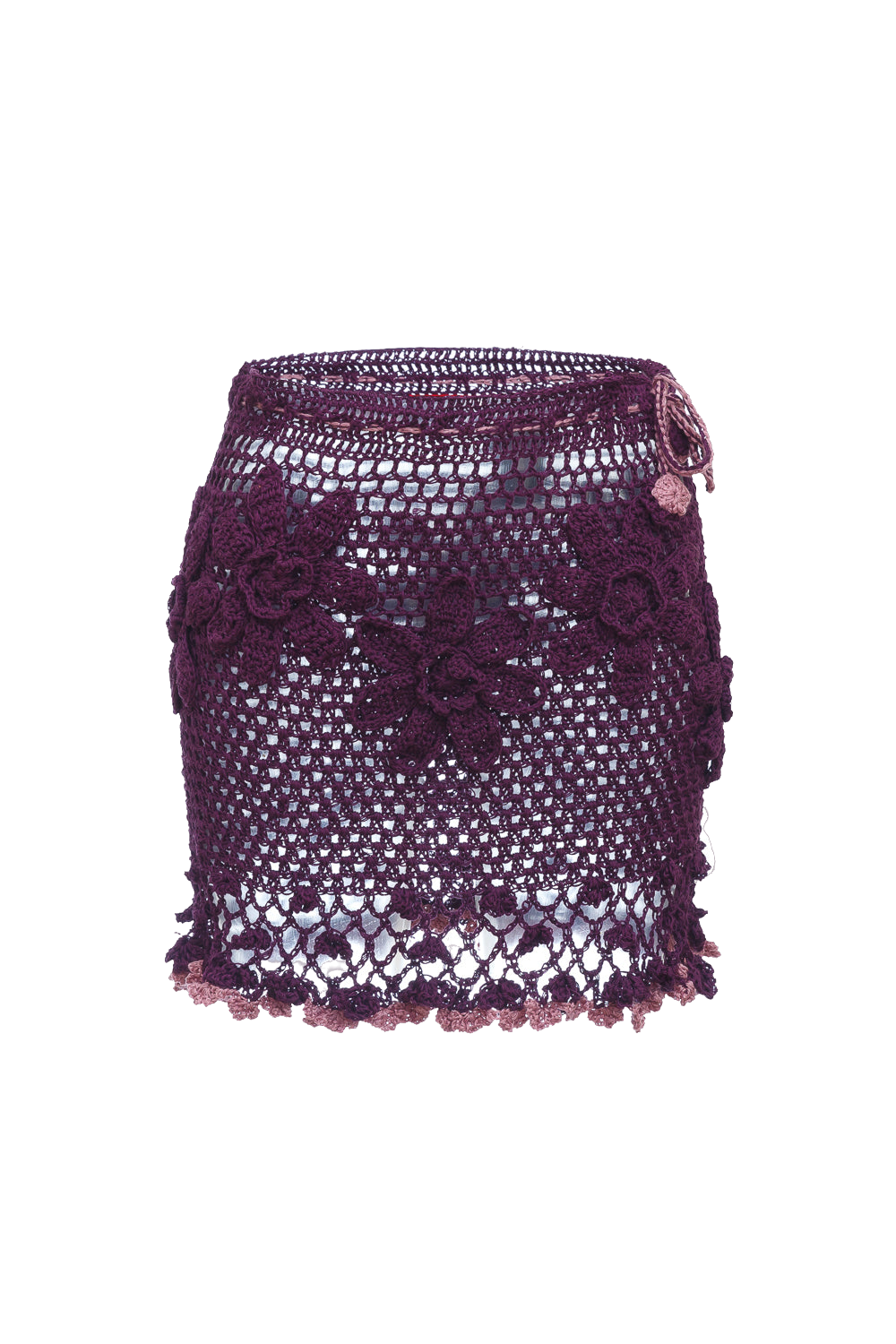 Shop Andreeva Violet Handmade Crochet Mini Skirt In Purple