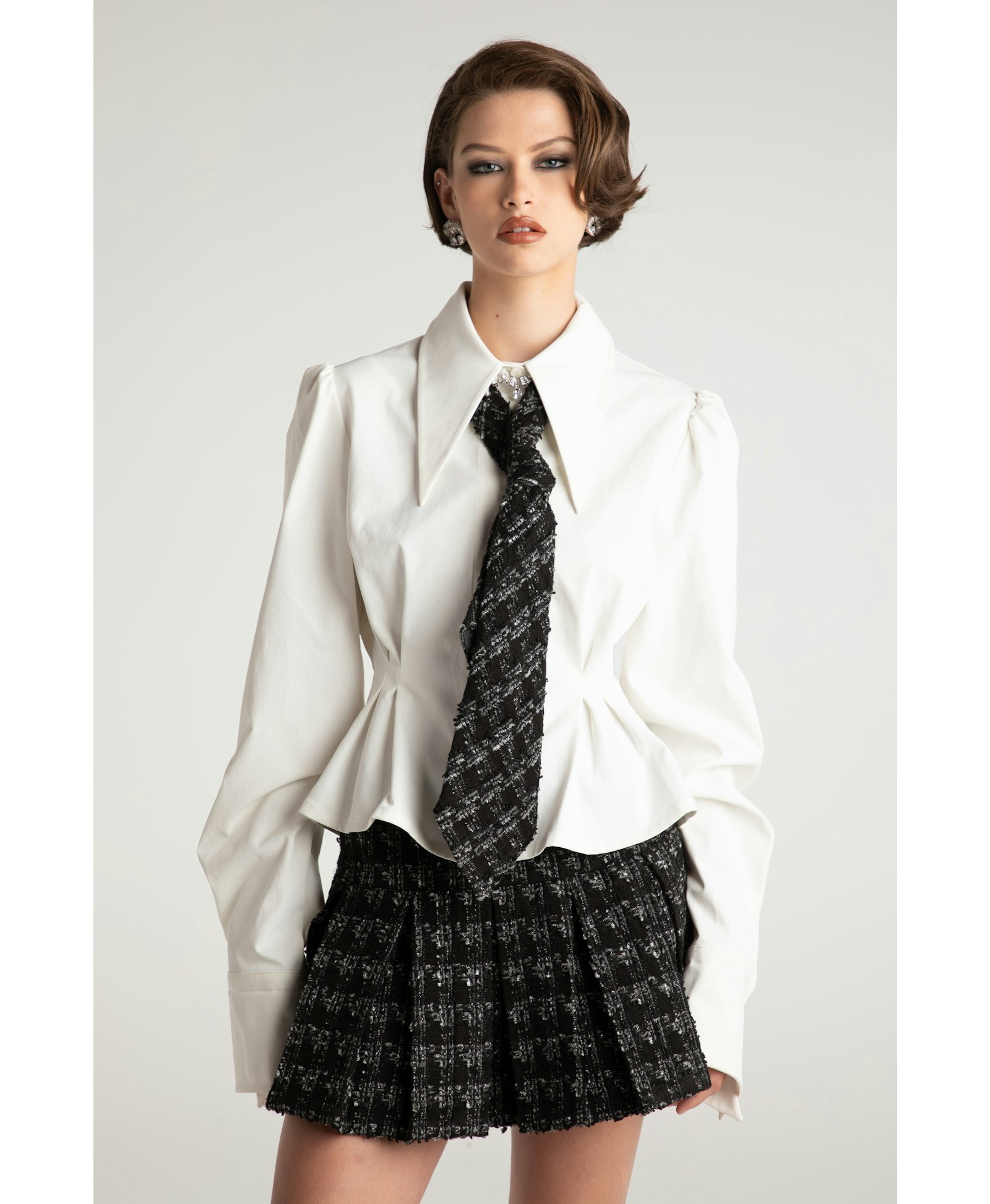 Kensie Top + Tie in White made by Nana Jacqueline