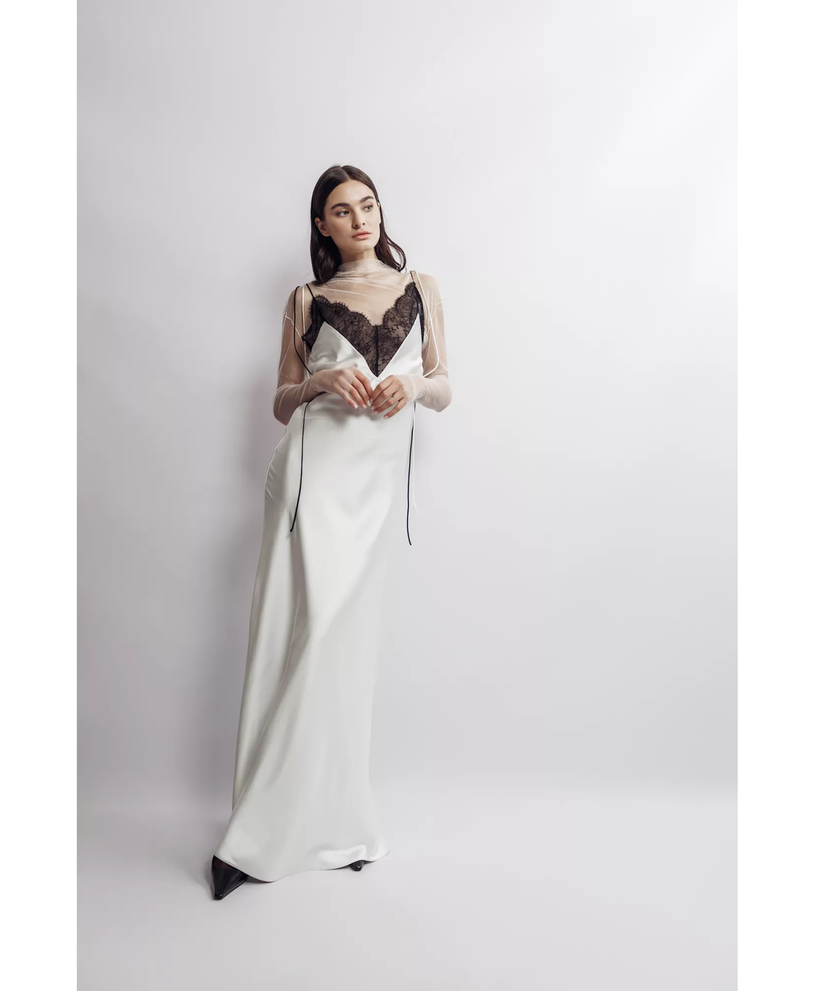 Chantilly Lace Satin Slip-Dress made by Aureliana