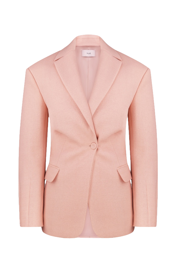 Nué Seashell Tailored Crepe Blazer Jacket In Pink