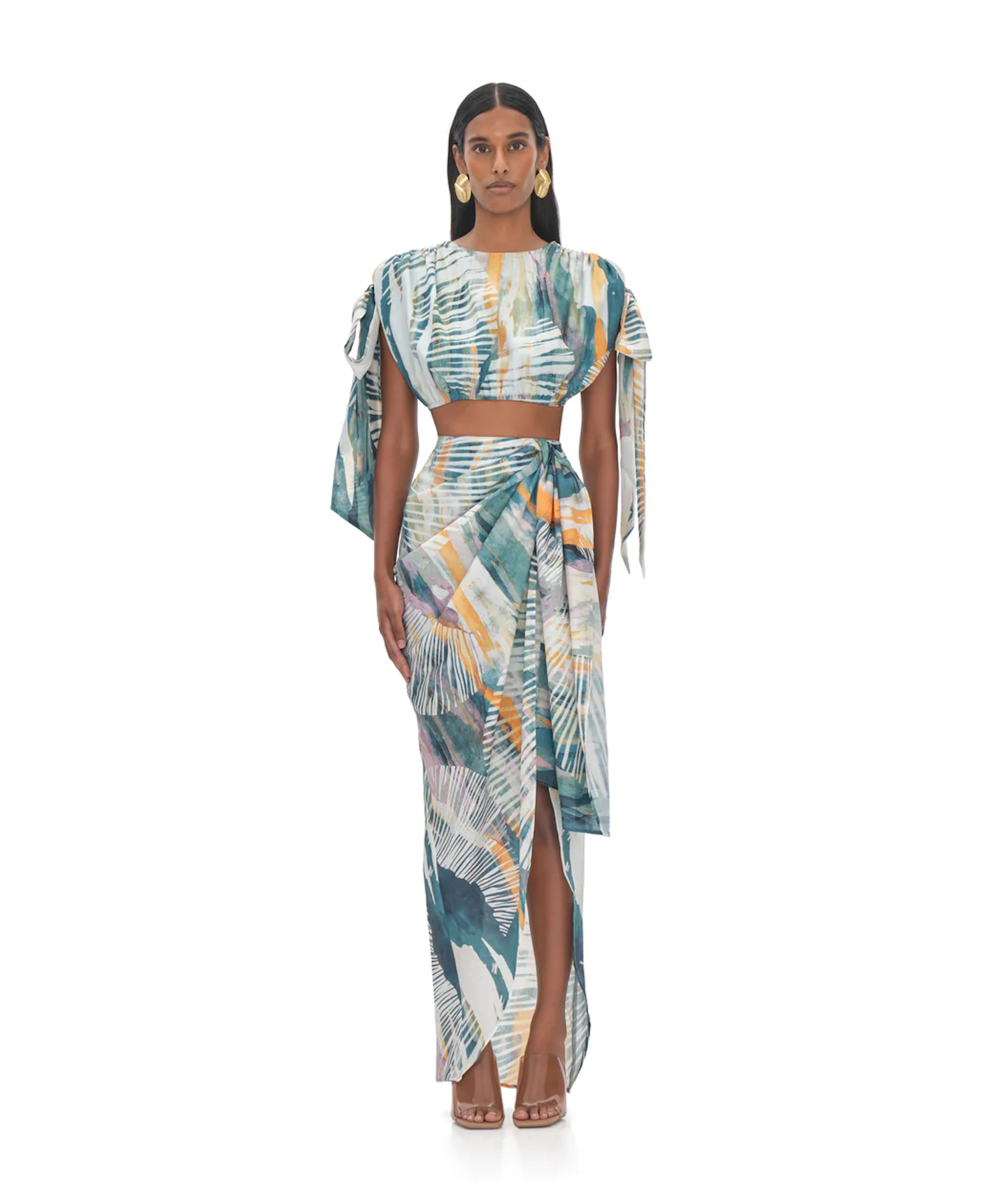 HALIMA ABSTRACT BARK CROPPED TOP made by Andrea Iyamah