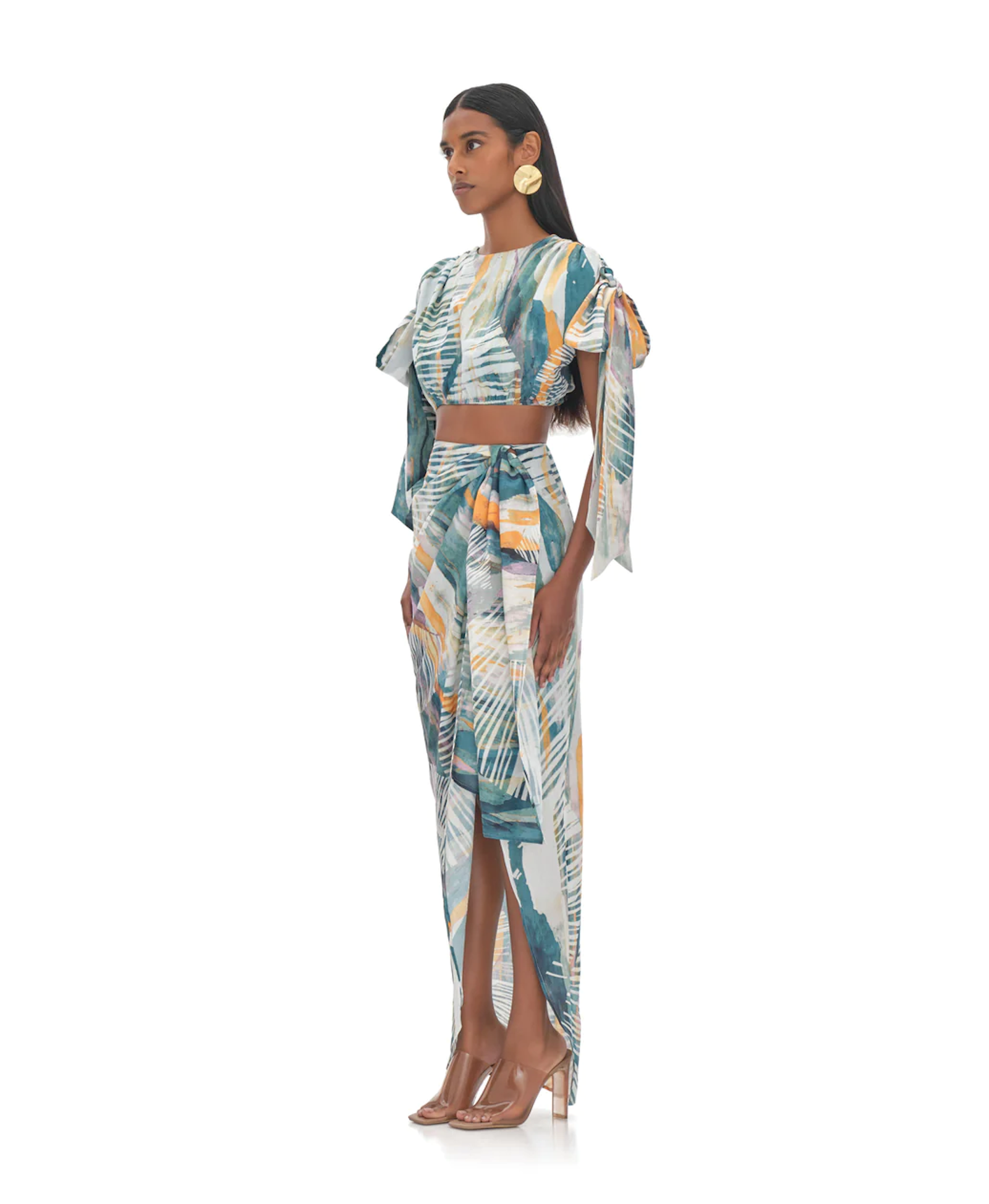 HALIMA ABSTRACT BARK CROPPED TOP made by Andrea Iyamah