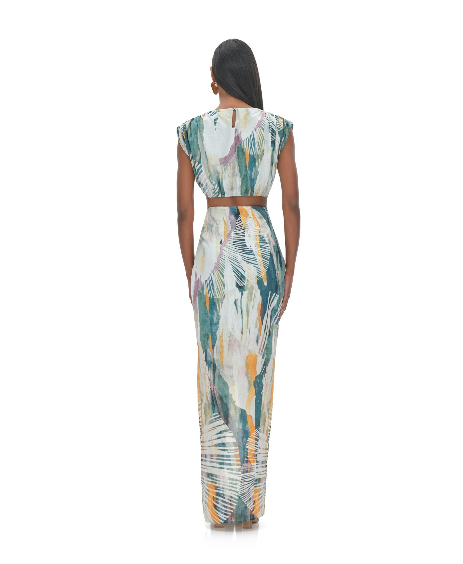 HALIMA ABSTRACT BARK CROPPED TOP made by Andrea Iyamah