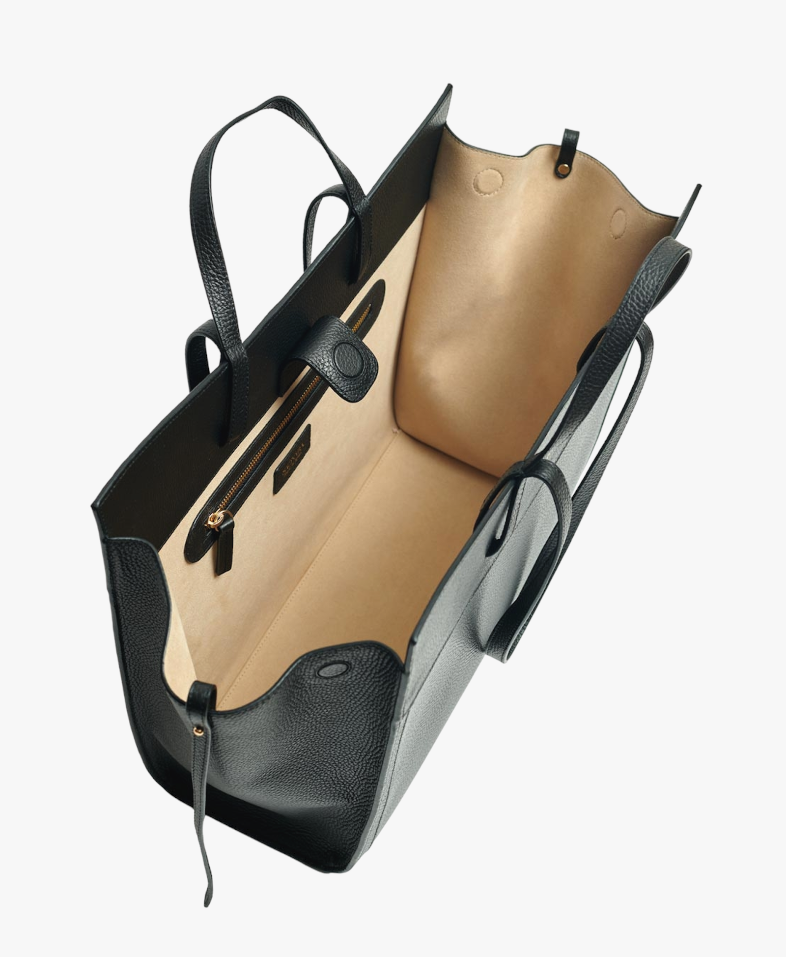 Shopping Bag Black Leather made by Saonara